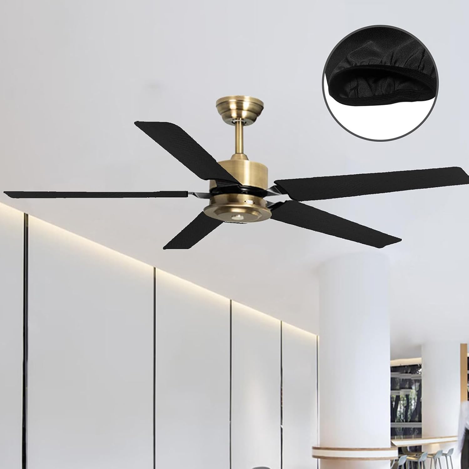 Ceiling Fan Parts Covers,Electric Home Fan Protection | Replacement Dustproof Waterproof Protector for Porch Barn Living Room Household Indoor Home Garage Storage Bedroom image number 3