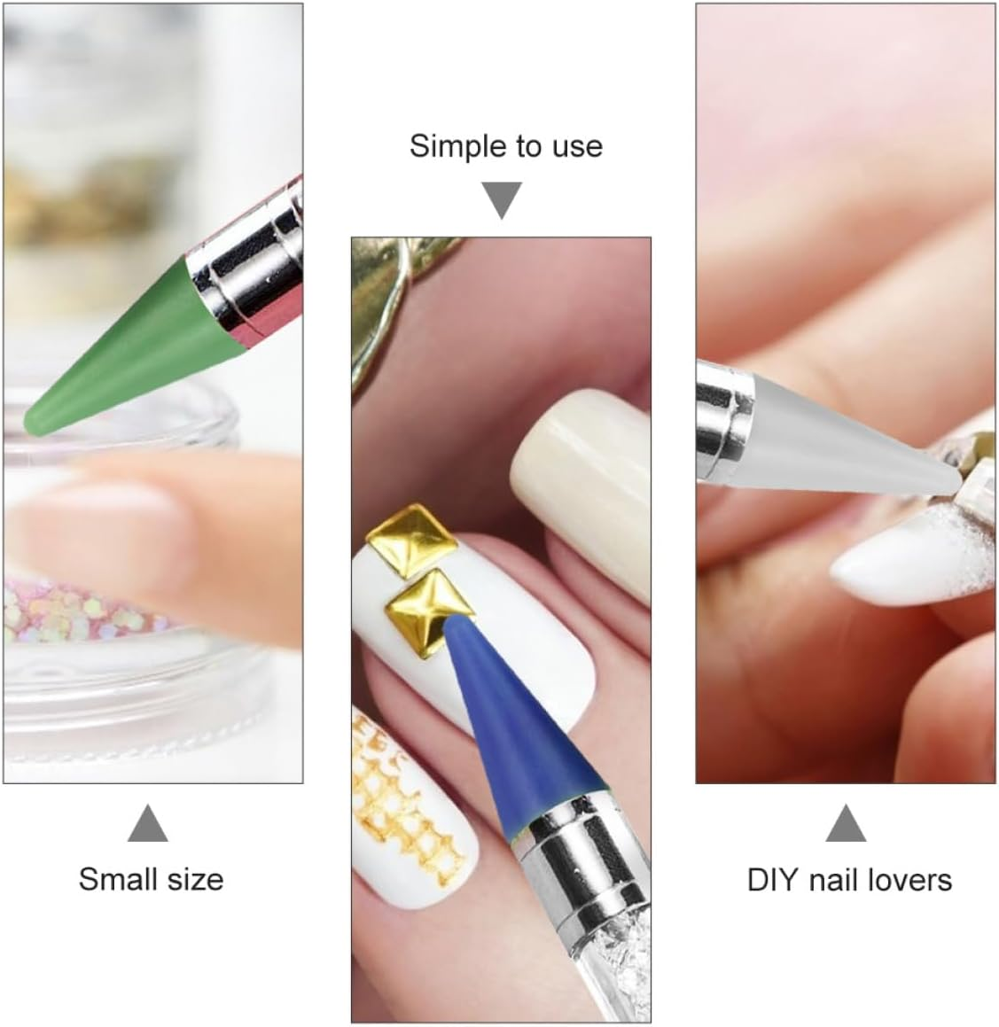 ELAYARD Dual Ended Nail Dotting Pen Tool 12 Replacement Tips for Rhinestone and Gem Picker for Nail Art Decoration and DIY Crafts image number 6