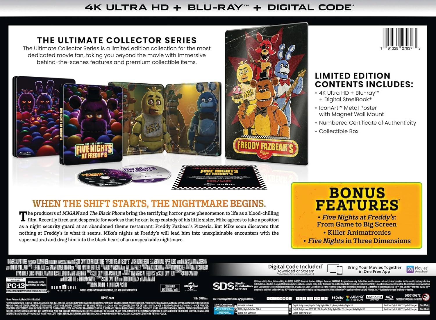 Five Nights at Freddy'S &ndash; Ultimate Collector'S Edition Iconart with Steelbook (4K Ultra HD + Blu-Ray + Digital)) (Amazon Exclusive)