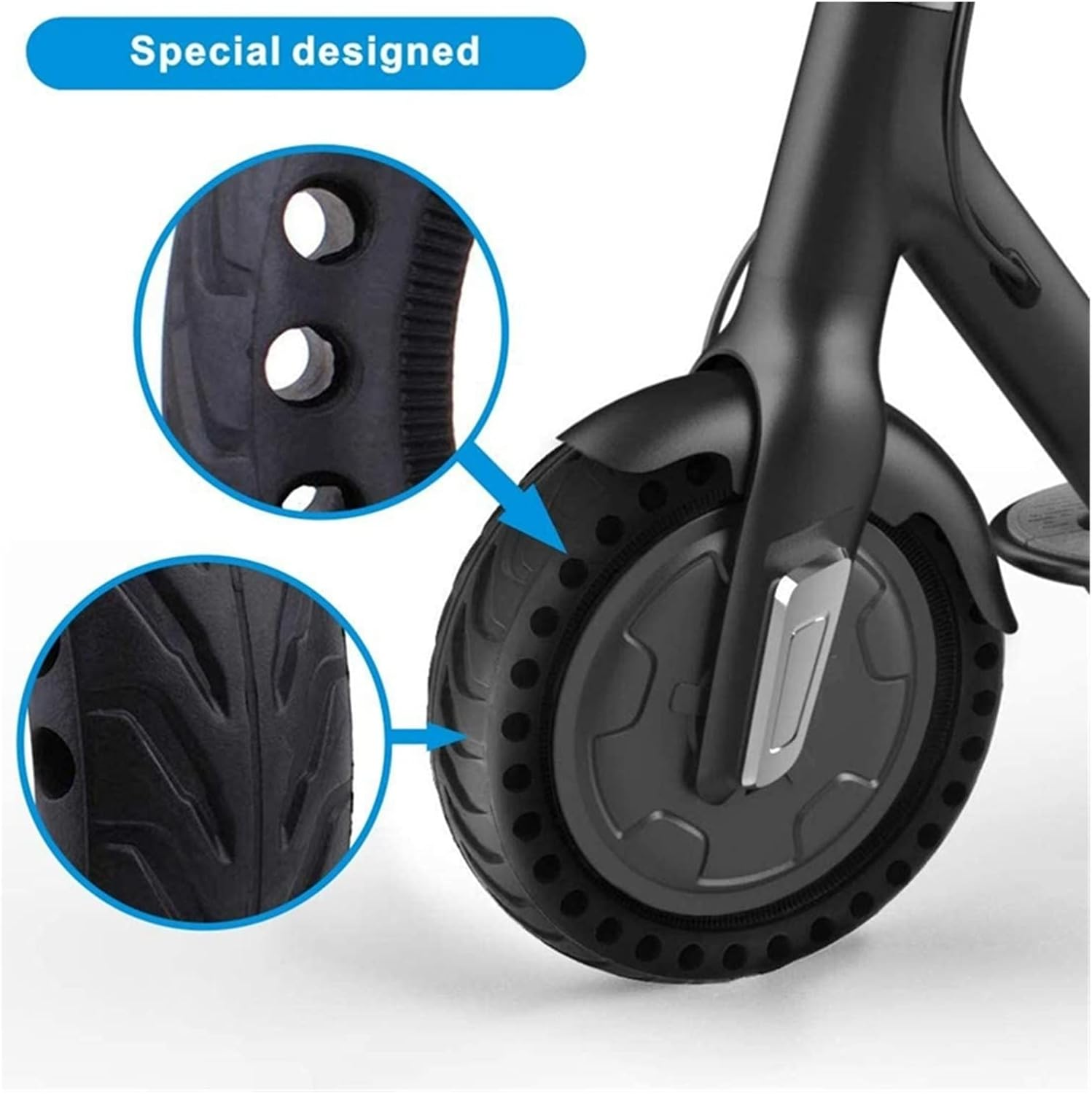 Electric Scooter Tire Set Scooter Tires Replacement Electric Scooter Wheels Replacement Tire M365 Black Fit for Xiaomi Scooter Parts and Accessories image number 2