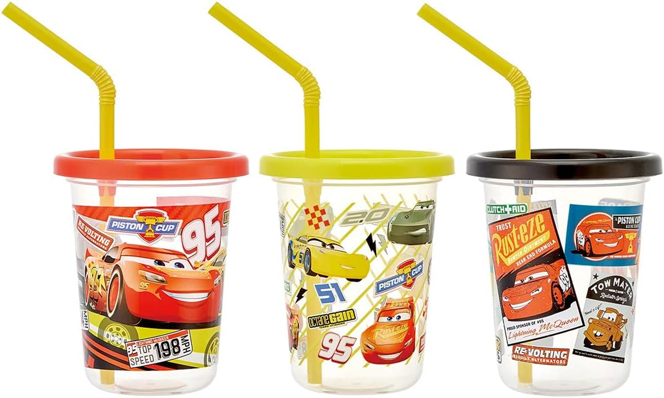 Skater SIH2ST-A Tumbler with Straw, 3 Pieces, Disney Cars 21, Made in Japan, 8.1 Fl Oz (230 Ml)