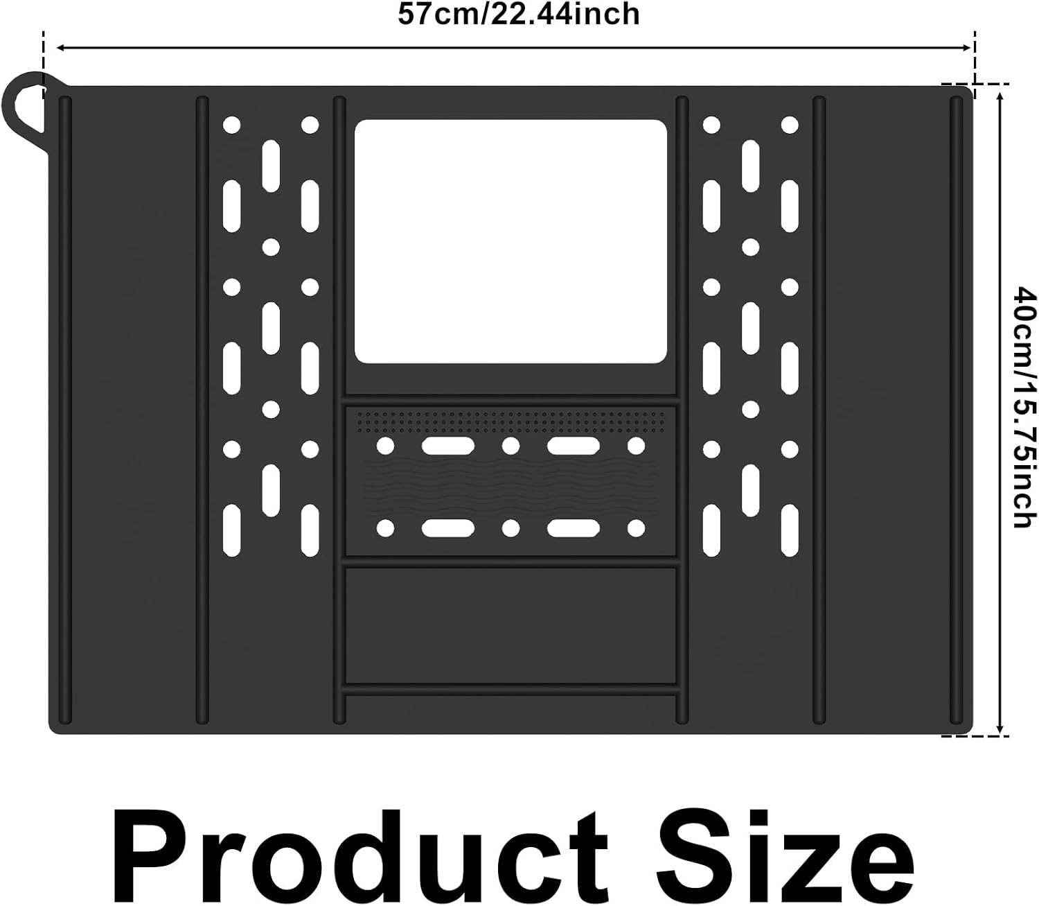 Foldable Sink Cover for Bathroom Counter Space - Silicone Makeup Brush Cleaning Mat, Heat Resistant Organizer Pad, Anti-Slip Vanity Tools Organizer (Black) image number 3