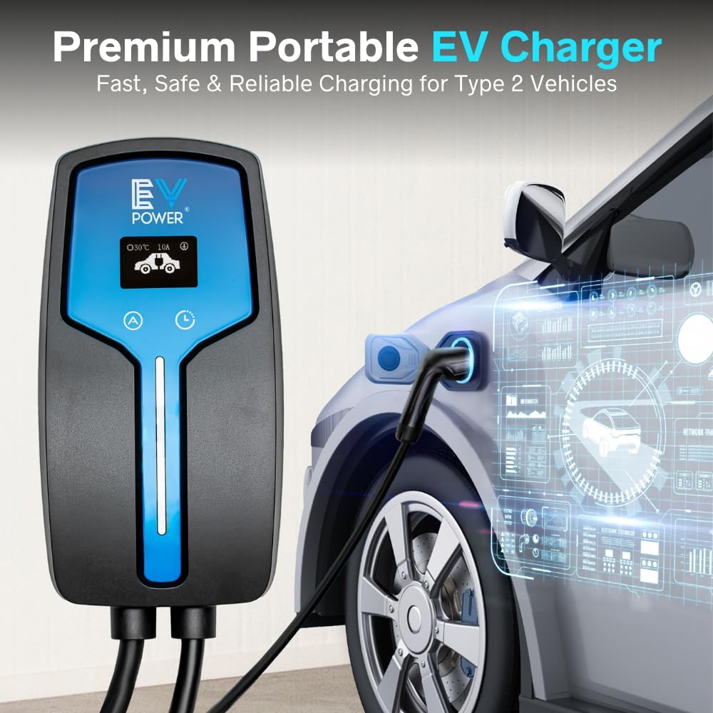 EV Power &ndash; Classic plus 5 Type 2 Charger Cable &ndash; 10A with Advanced Temperature Sensor for Safe EV and PHEV Charging via a Three-Pin Socket &ndash; 8M image number 2