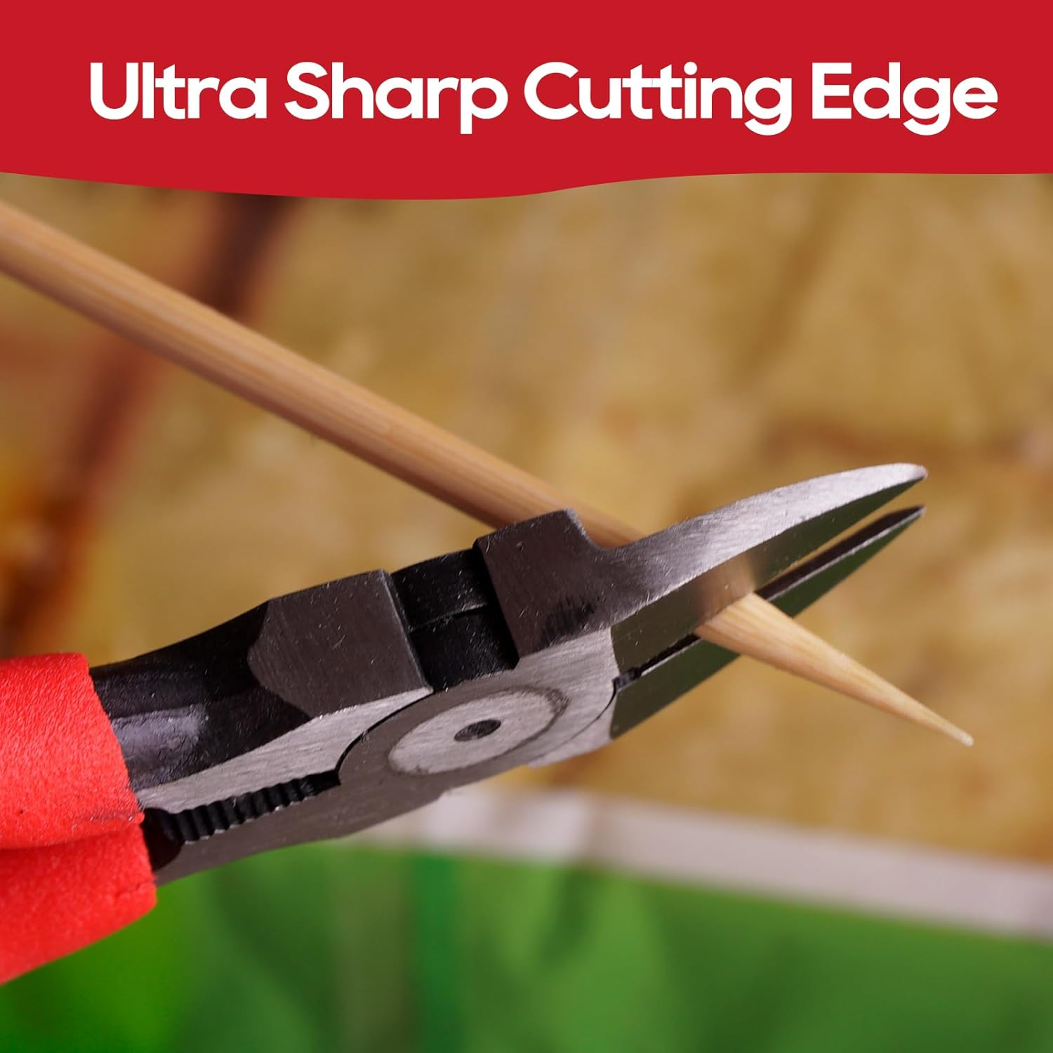 6 Inches Wire Cutters with Longer Flush Cutting Edge, Flush Cutter Tool with Spring Grip for Electronics, Powerful Cutting Pliers for Crafts, Precision Side Cutter for Copper, Plastic, and Zip Ties image number 1