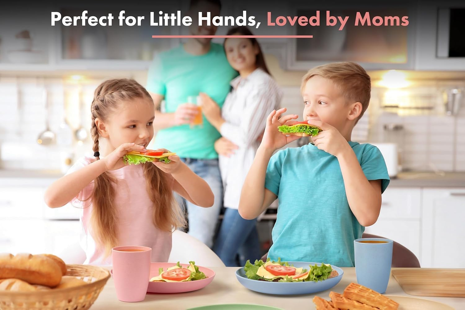 Wheat Straw Dinnerware Sets for 6, 42 Pcs Lightweight & Unbreakable Dishes, Microwave & Dishwasher Safe, Eco Friendly, for Camping, Picnic, RV, Dorm, Apartment,Plates, Cups and Bowls for Kids & Adults image number 5