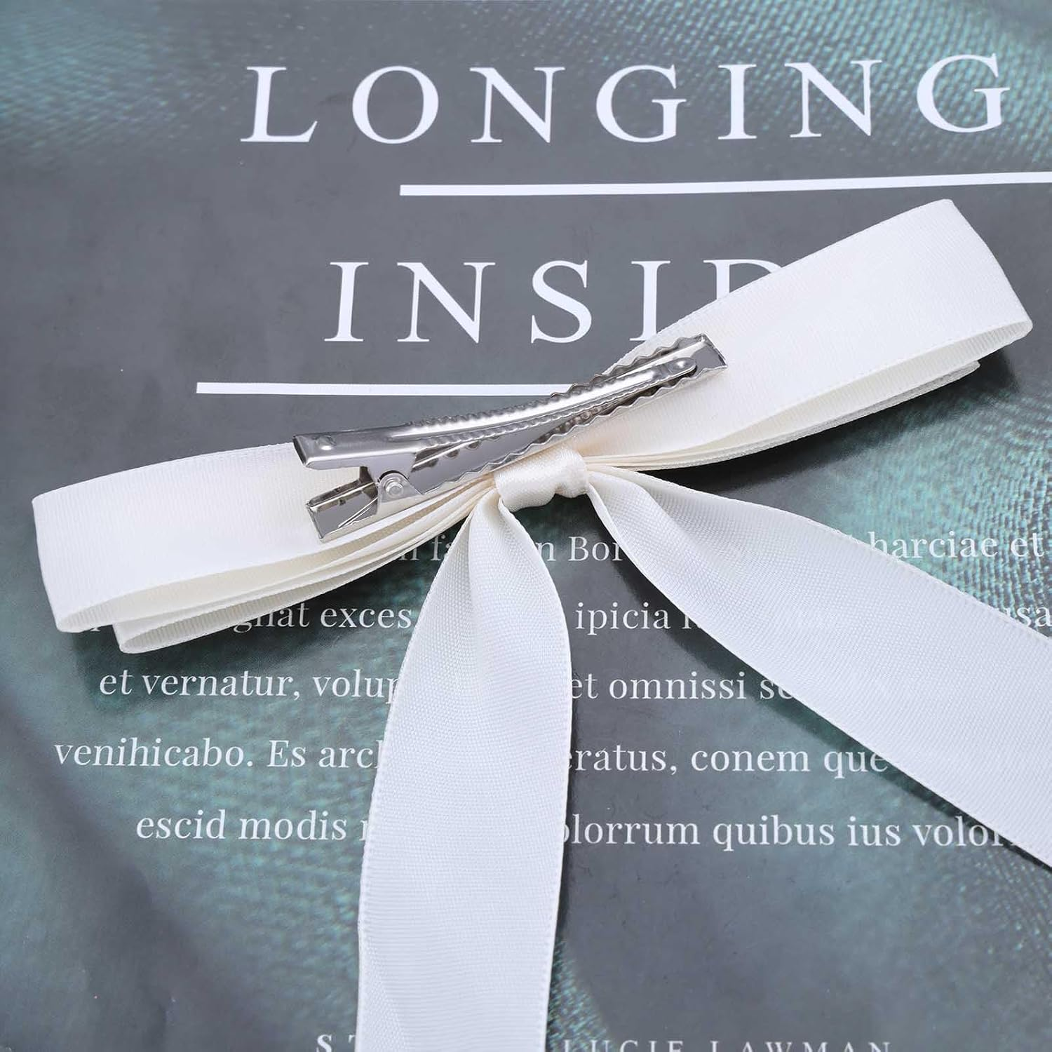 Yheakne Vintage Hair Clip with Black Bow Hair Clip with Long Tail Black Bow Ear Clip Hair Clip Black Bow Hair Clip Black Bow Silky Hair Clip Headpiece image number 3