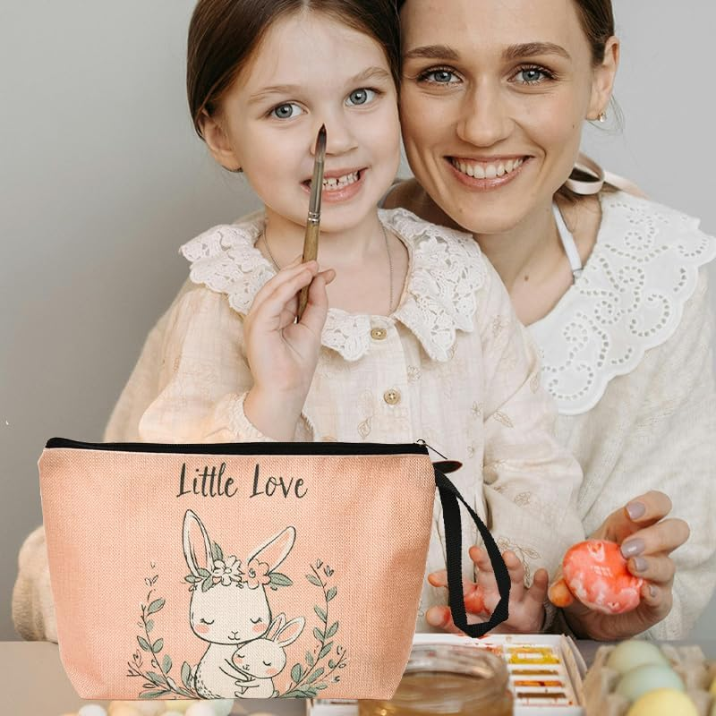 Mothers Day Gifts for Mom Daughter Bunny Makeup Bag Easter Cosmetic Bags for Women image number 5