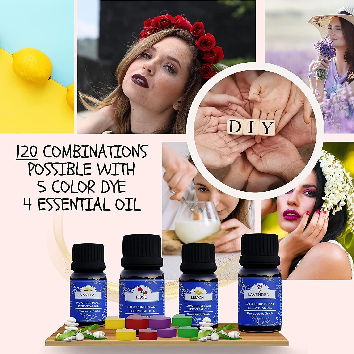 DIY Organicz Scented Candle Making Kit for Beginners to Pro | Luxury 4 Pleasant Scents | Soy Wax Candle Kit | 50 Candle Wicks | 6 Metal Tins | Candle Making Supplies Pouring Pot | Gifts for Women | Home D&eacute;cor Products image number 5