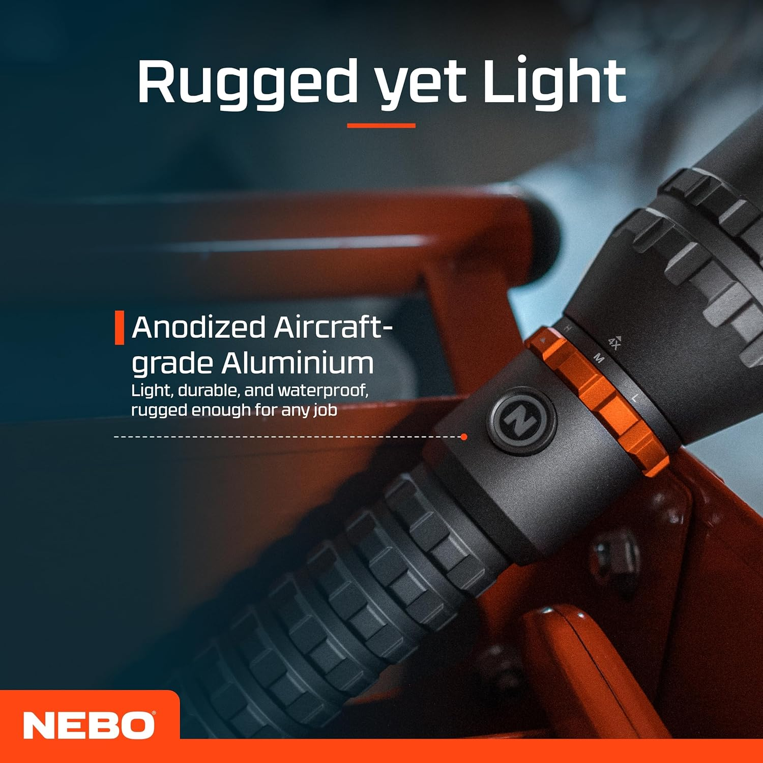 NEBO Davinci&trade; 8000 &ndash; 8,000 Lumen USB‑C Rechargeable Handheld Flashlight & Power Bank | 5 Modes + Strobe, 4&times; Zoom, Mag‑Dial, Smart Power & Temp Control, IP67 Waterproof, Tactical Grip image number 3