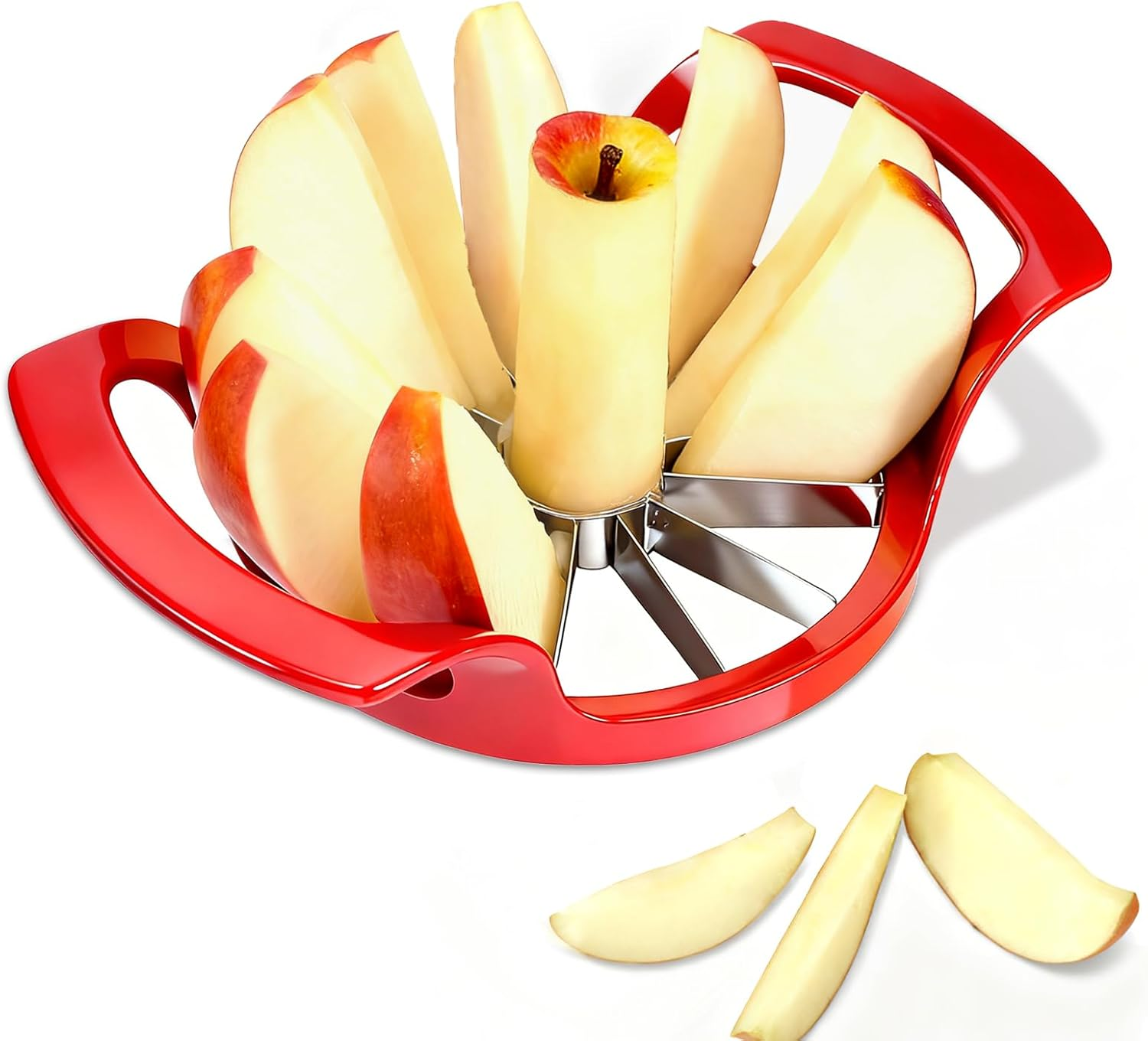 Apple Slicer,12-Blade Extra Large Apple Corer,Easy to Use, Time-Saving, Heavy Duty Stainless Steel Apple Cutter and Divider