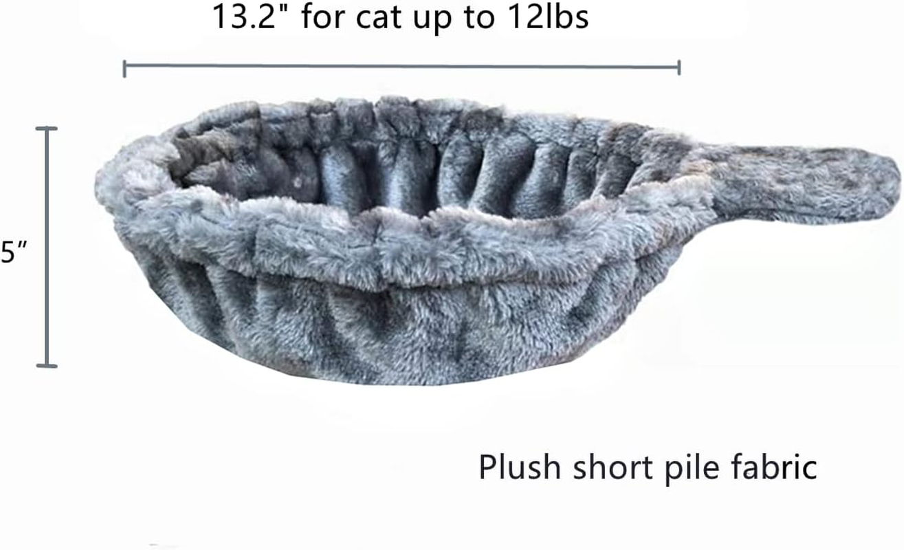 Shengocase 2-Pack 13.2'' Large Grey Cat Tree Tower Replacement Basket Lounger Hammock Bed, 5Pcs Hanging Pom-Pom Toys with Elastic Strings, Cat Tree Accessories Hammock Attachment image number 2