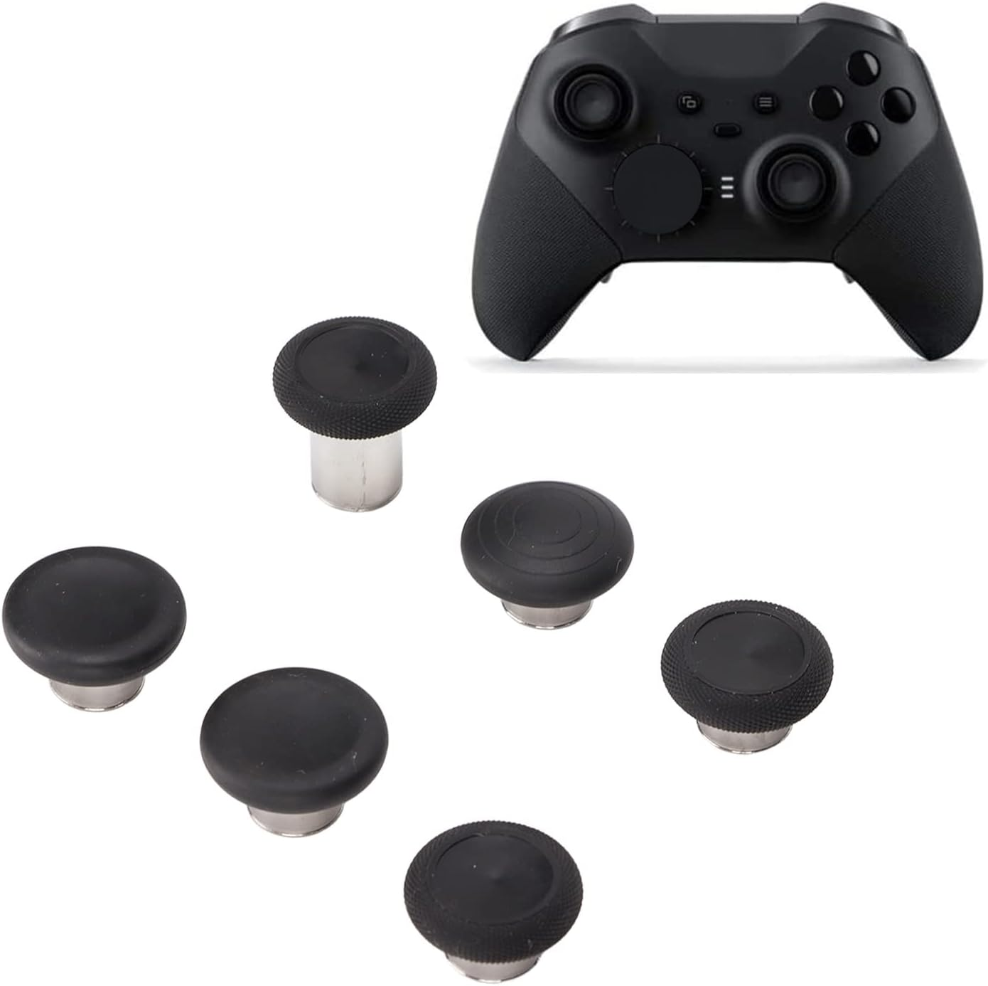 Ejoyous 6 Pack Replacement Joysticks, Stainless Steel Grips, Multiple Heights Adjustable Removable Customizable, for X Box One Controller Series 2 (Model 1797 Only) image number 1