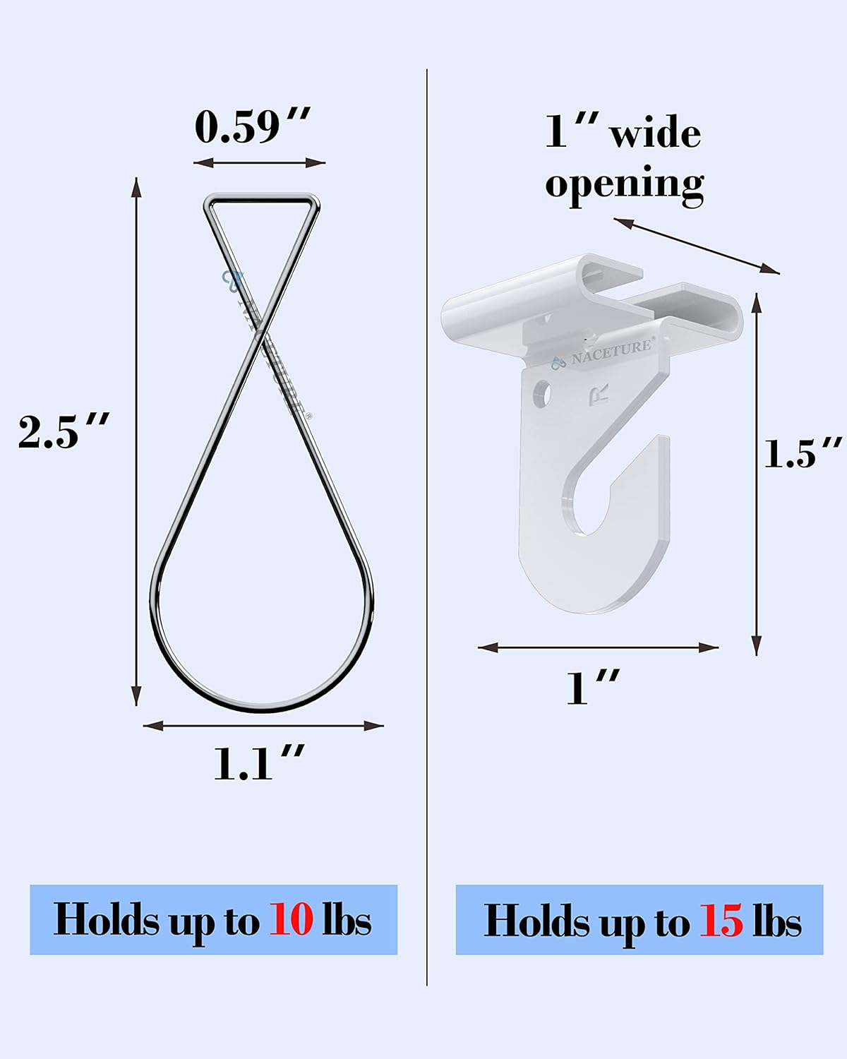 NACETURE 75 PCS Drop Ceiling Hook for Hanging &ndash; 25 Pack White Heavy Duty Ceiling Hooks & 50 Pack Drop Ceiling Clips Suspended Ceiling Decorations Tile Hanger for Classroom Office Home Wedding image number 3