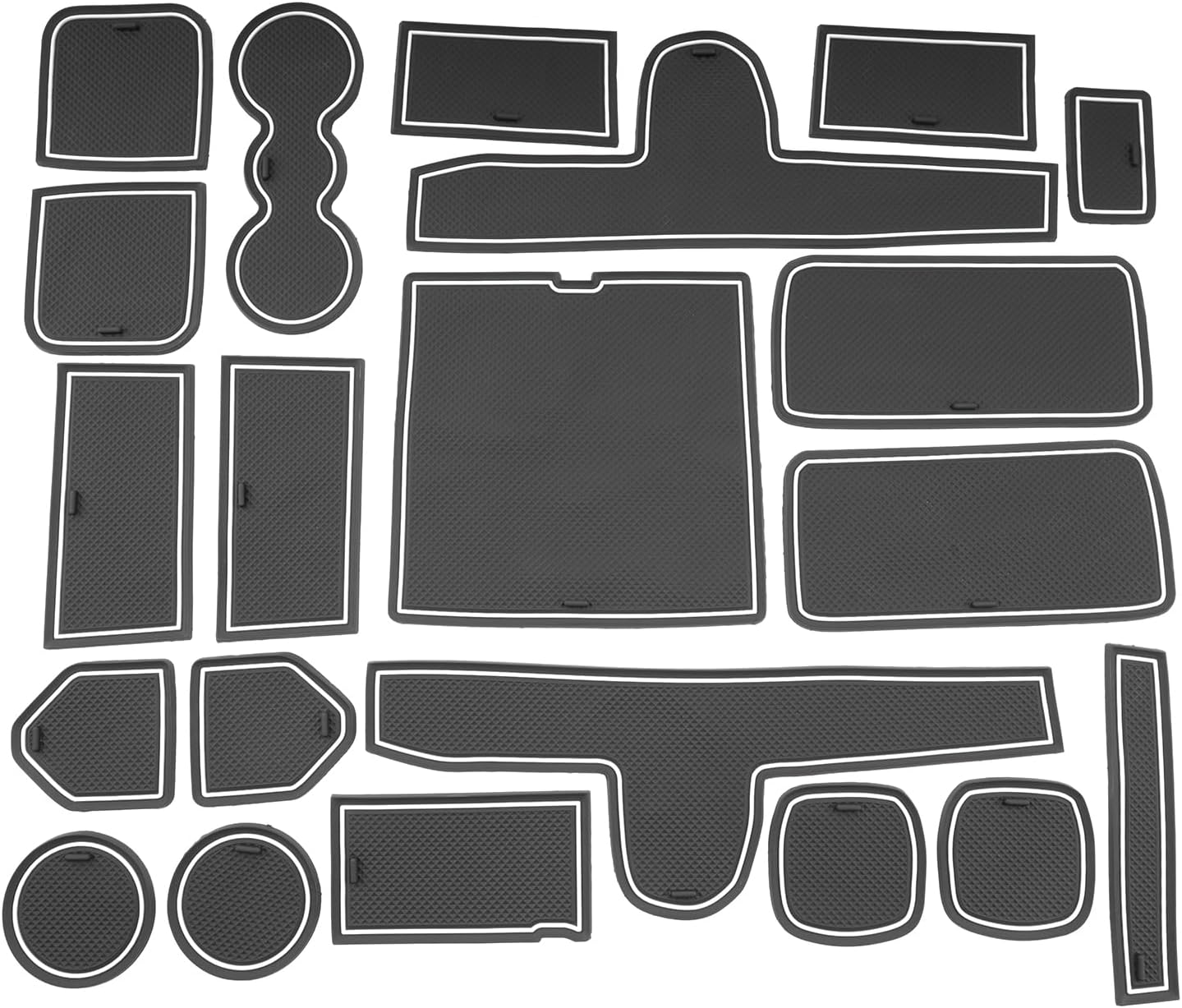 SXCY for 2021-2025 Kia Sorento Accessories Cup Holder Inserts Liner 2024 2025 Sorento Door Slot Mats 2025 Sorento Accessories Center Console Liners (7-Passenger Seats Only for LX/S Trim) (White) image number 6