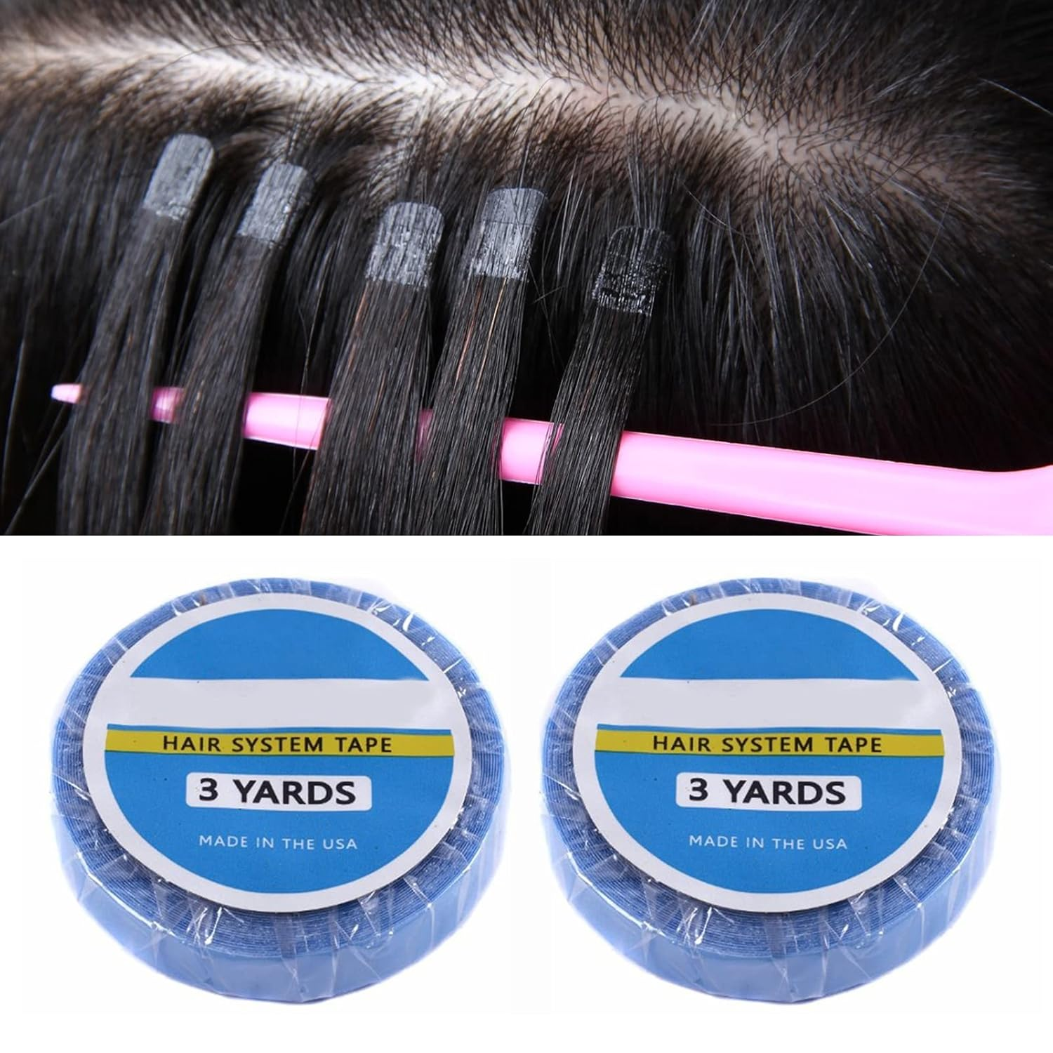 Strong Adhesive Wig Tape Roll Sweatproof Hair Pieces Tape Roll 8.9Ft Length for False Eyebrows False Beard image number 2