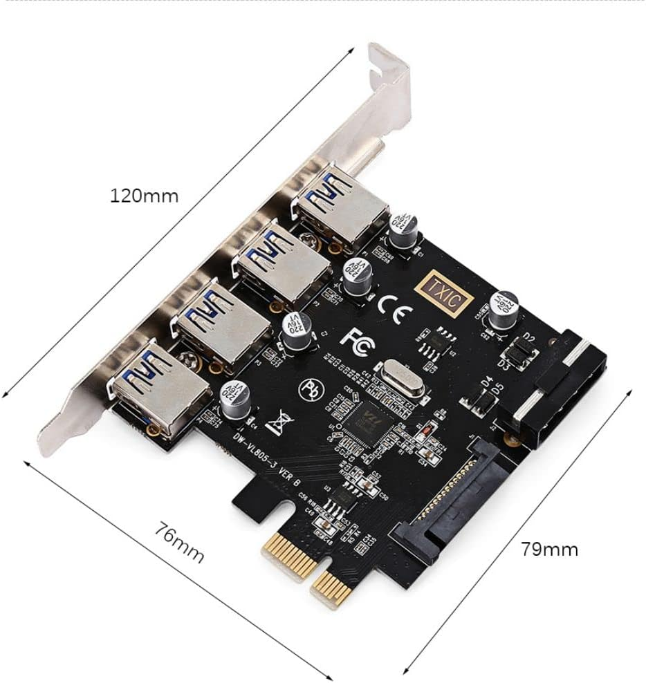 Chenyang 4 Ports PCI-E to USB 3.0 HUB PCI Express Expansion Card Adapter 5Gbps for Motherboard image number 2