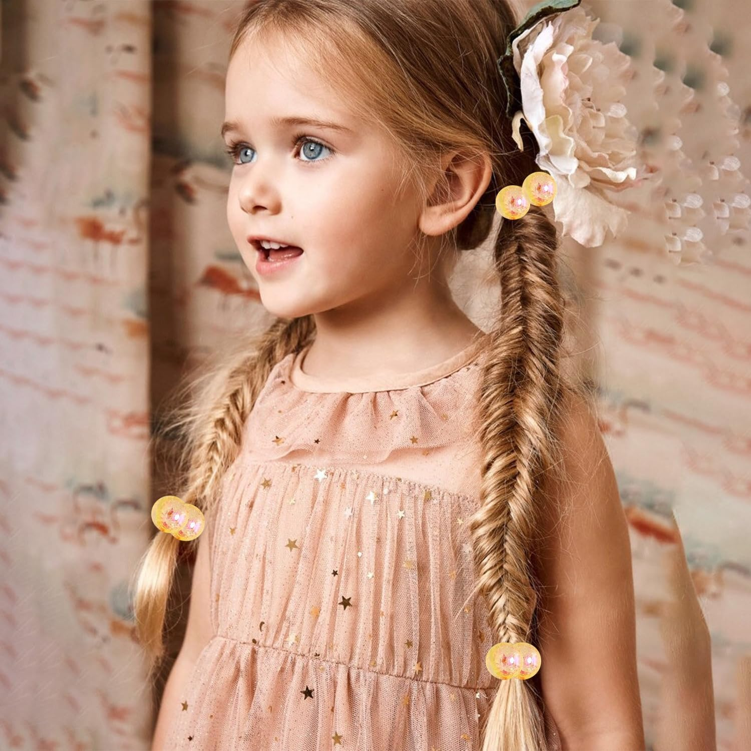 12-Piece Set of Double-Bead Bubble Hair Ties, Fruit-Coloured Acrylic Ball Accessories for Women and Girls, Colourful Decorative Hair Bands in Four Styles image number 6