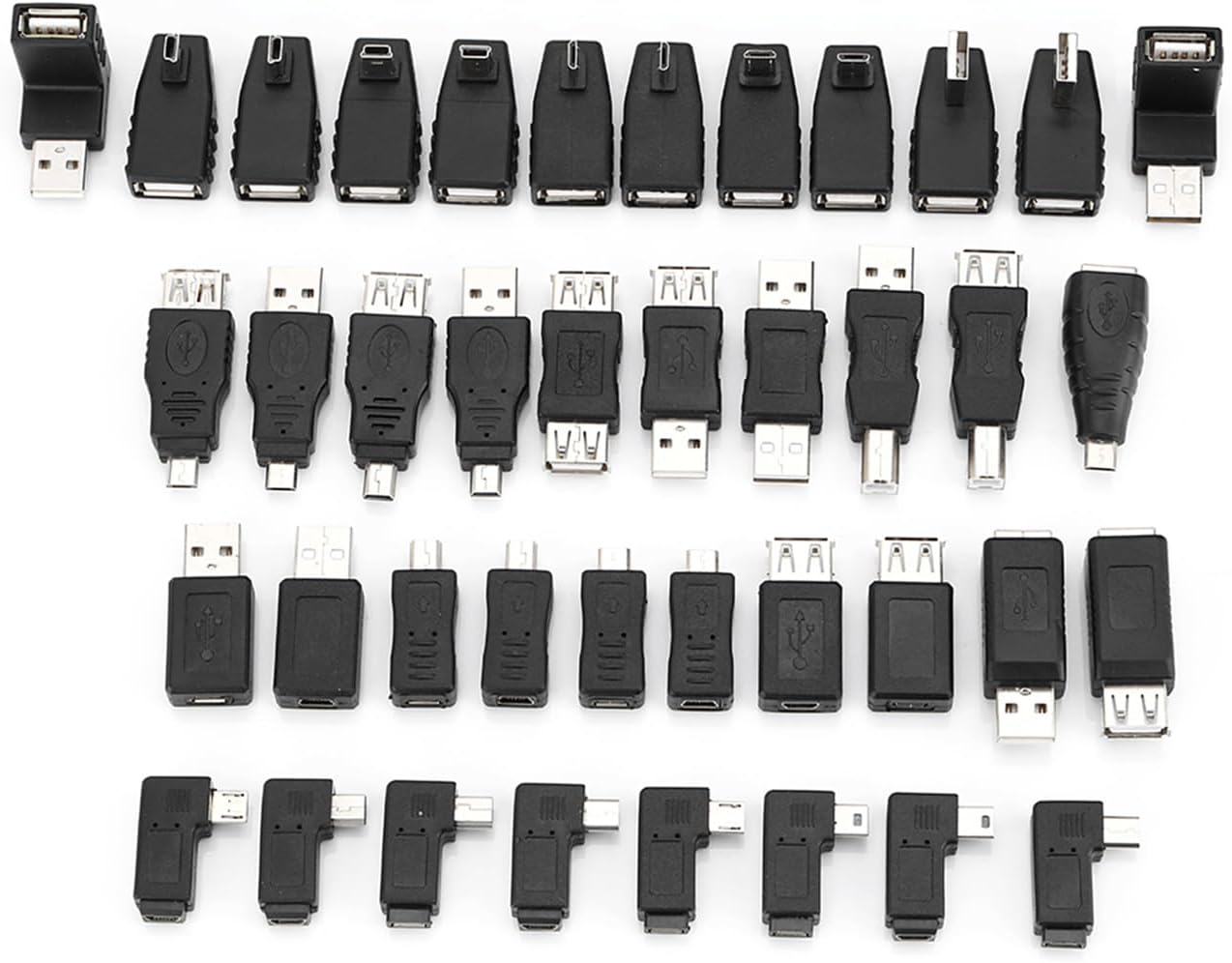Pack of 40 USB 2.0 Adapters - Angled Mini Micro Type B Male to Female Converters, Durable Connectors for Easy Device Compatibility image number 4