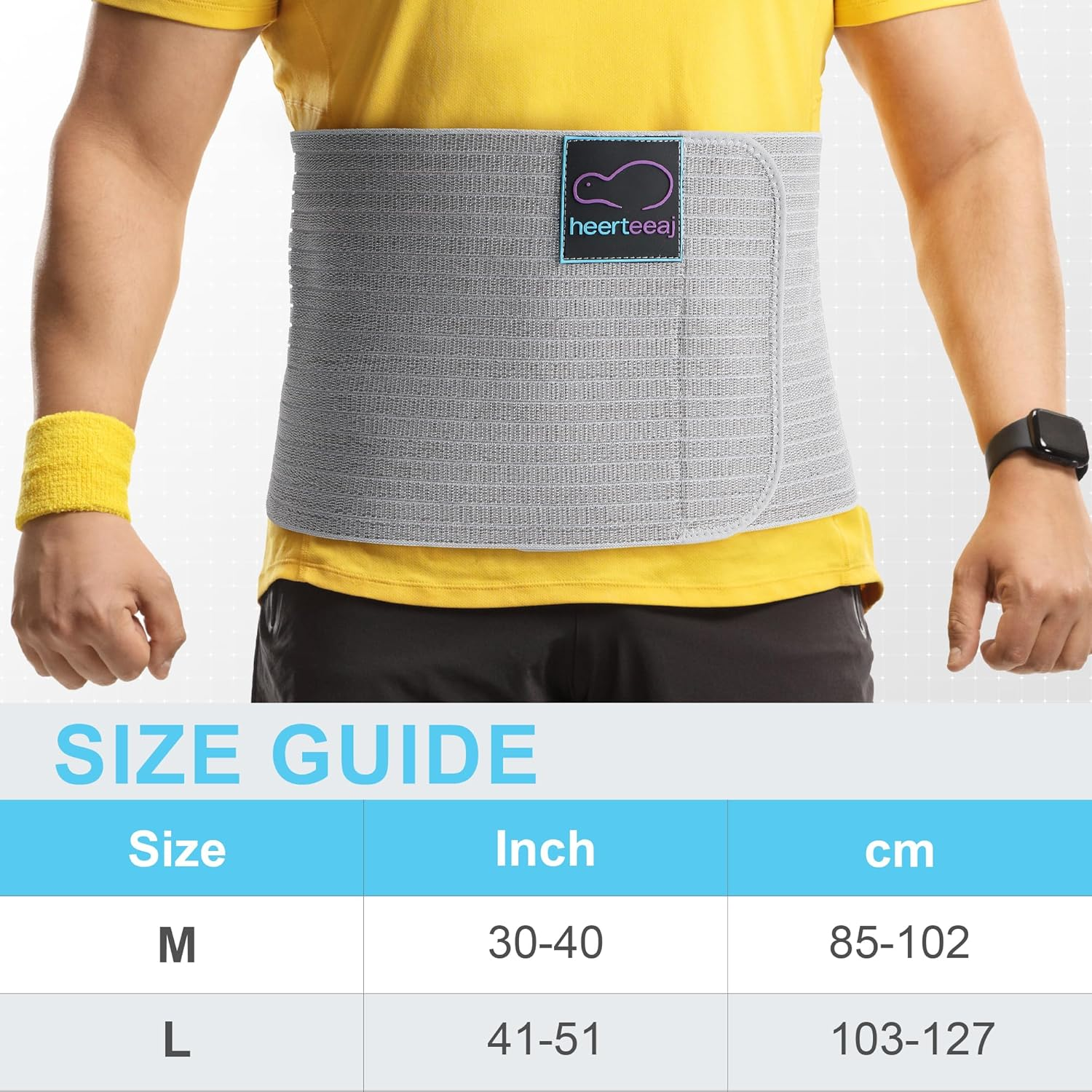 HEERTEEAJ Umbilical Hernia Belt - for Men and Women &ndash; Abdominal Hernia Binder for Belly Button Navel Hernia Support, Helps Relieve Pain - for Incisional, Epigastric, Ventral, & Inguinal Hernia