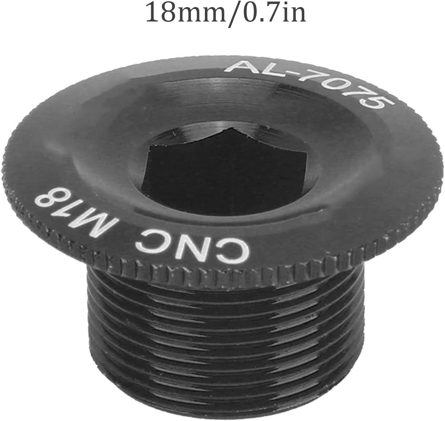 Bike Crank Arm Bolts, Crank Screw Cap Aluminum Alloy Crank Cap for Bike Bicycle(M18 Black) image number 1