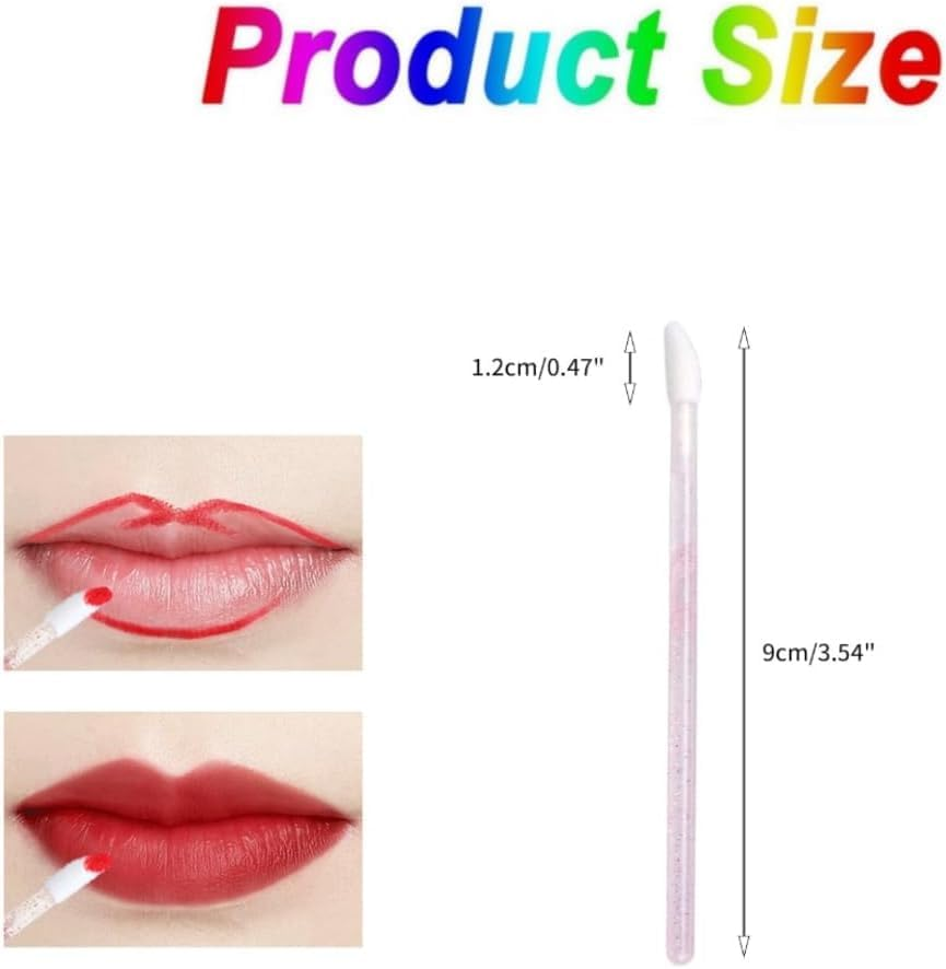 Goxfaca 500PCS Glitter Crystal Lip Brush,Wands Lip Gloss Wands Lint Free Makeup Applicator Brush Beauty Tool(Mix Color) image number 4