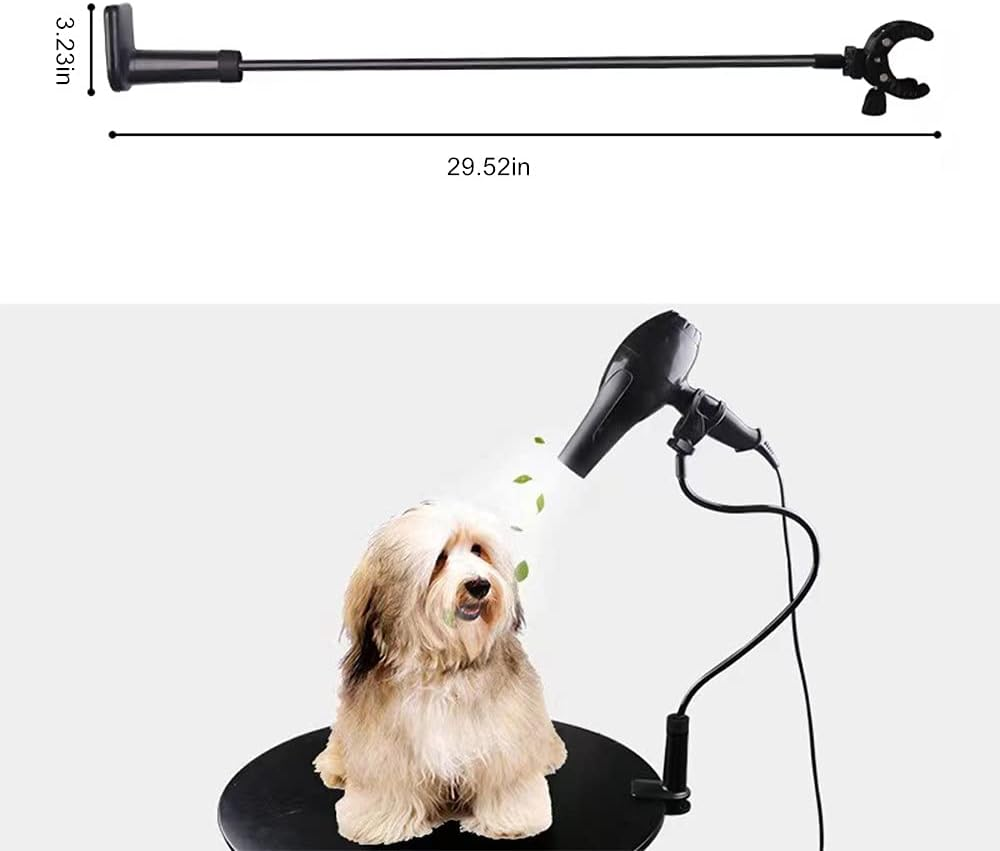 FOUUA Dog Hair Dryer Stand, Pet Grooming Table Hair Dryer Holder, Hands Free Blow Dryer Holder, 360 Degrees Rotatable Lazy Hair Dryer Stand with Adjustable Clamp Mount for Dog Cat Grooming image number 4