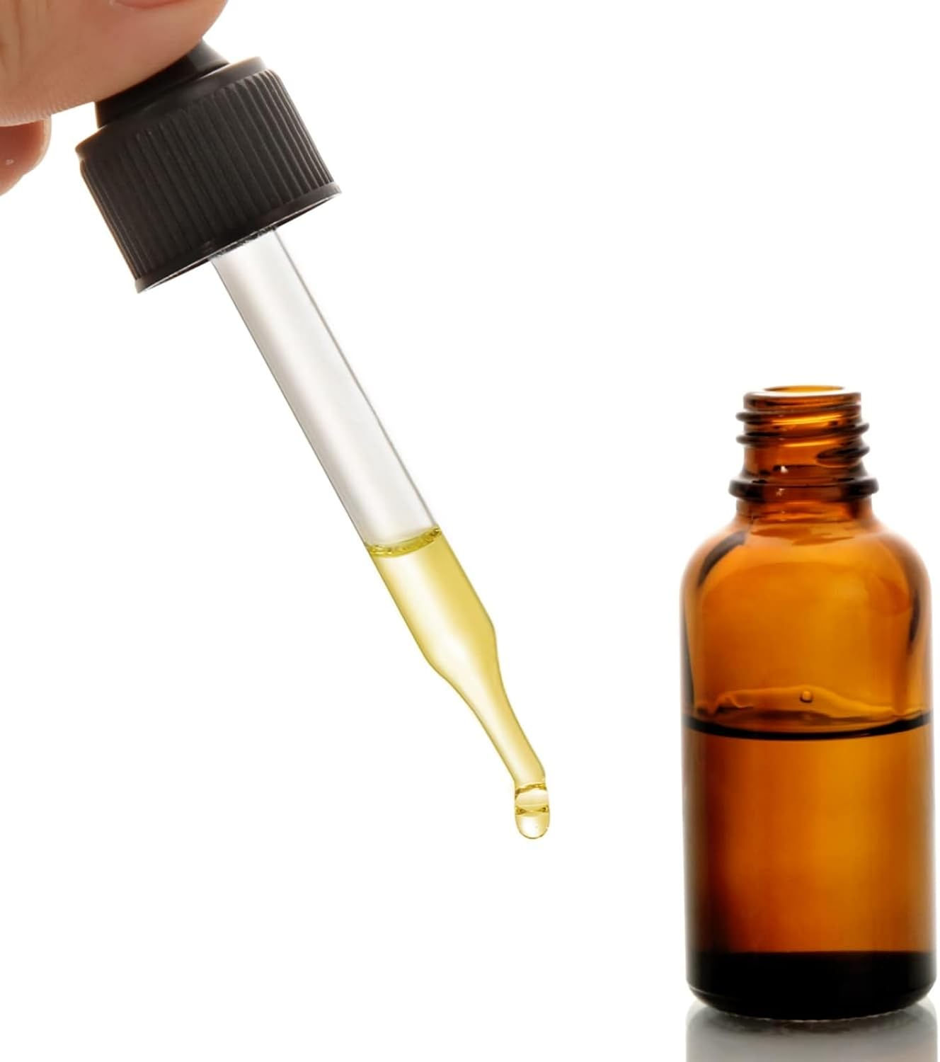 TAVVKE 10 Pack Amber Glass Dropper Bottles - 30Ml / 1Oz Refillable Bottles with Eye Dropper Pipettes - Empty Tincture Bottles for Essential Oil Blends, Perfumes, Aromatherapy and Chemistry Lab image number 1