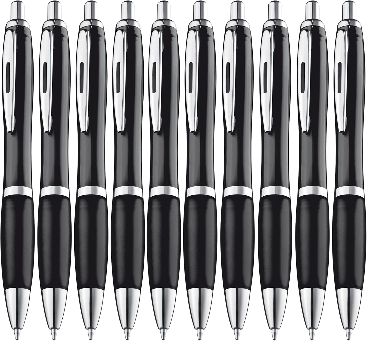 ZENSCRIBE&reg; Ergonomic Ballpoint Pen, Pack of 50, Premium Ballpoint Pen Set, Non-Slip Ballpoint Pen for Easy and Soft Writing, Blue Writing Ballpoint Pen Black
