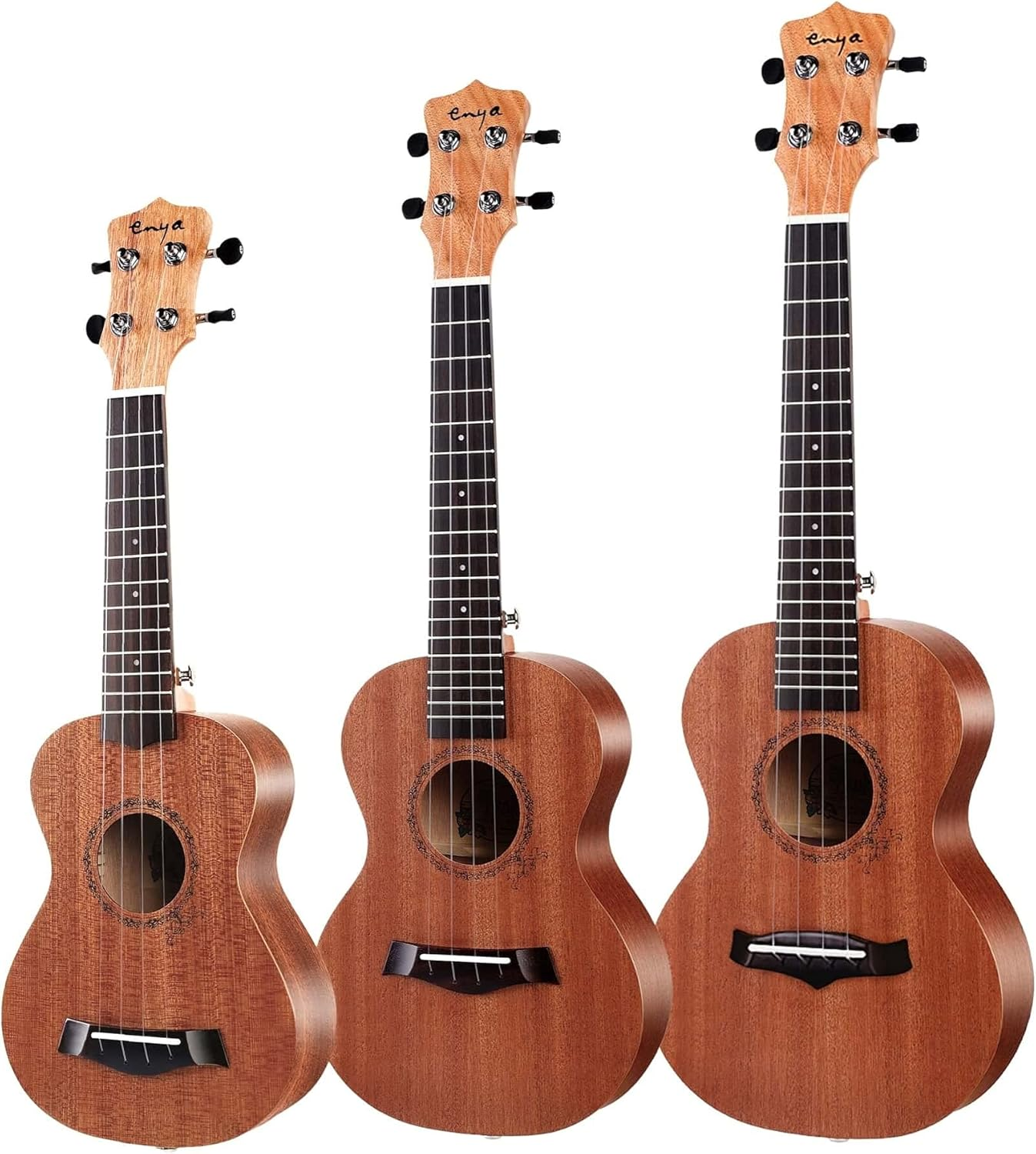 Enya 20 Sapele Ukulele with Padded Gig Bag - Soprano image number 5