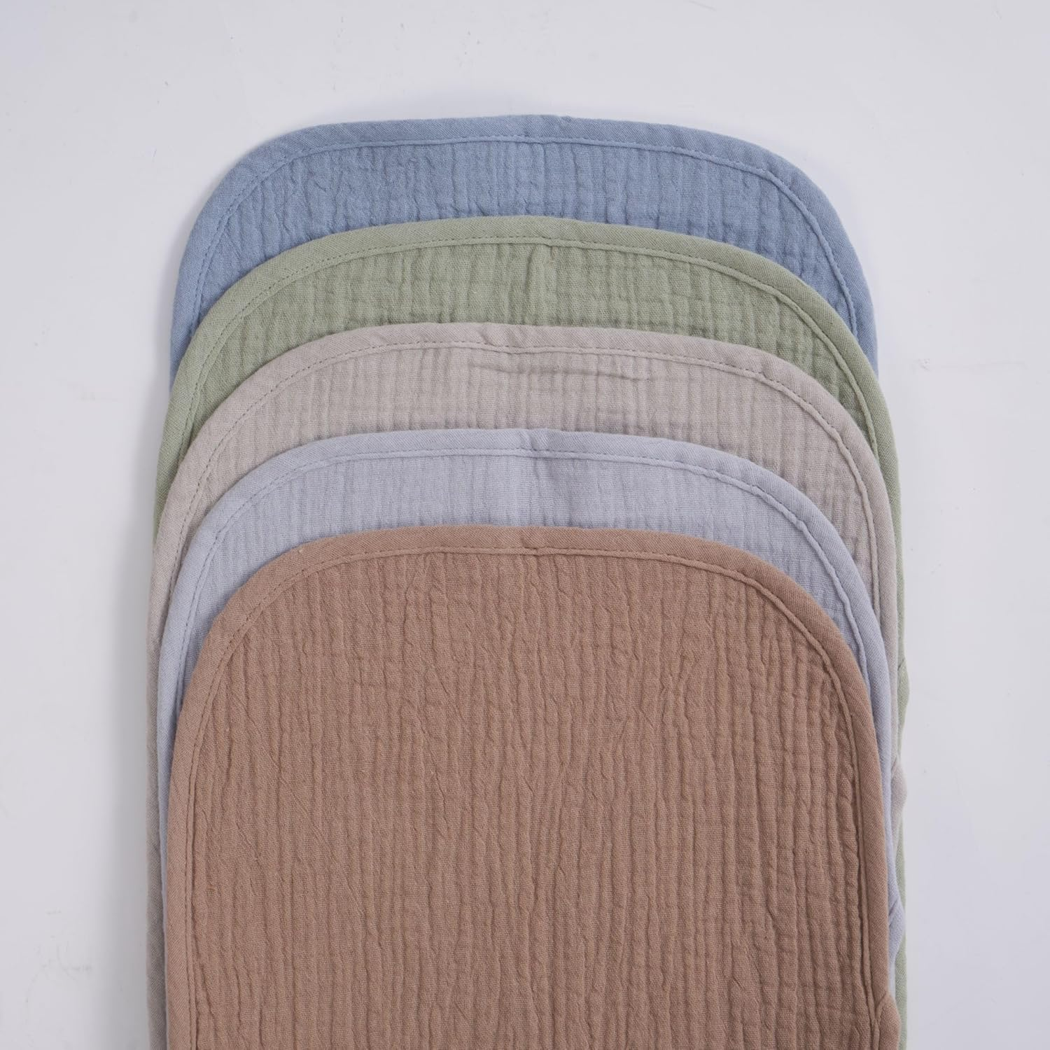 5-Pack Organic Cotton Muslin Burp Cloths - Makeshift Baby Bibs - Milk Spit up Rags - Reusable Wipes - Newborn Essentials - 48Cm X 25Cm (Earth and Sky) image number 5