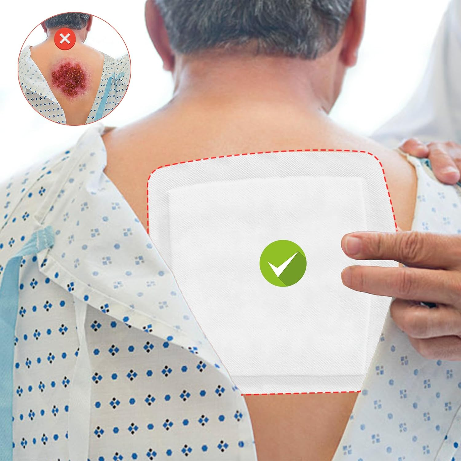 Extra-Large Breathable Wound Dressings Pads 25Cmx25Cm (6-Pack),Sterile Individually Wrapped Dressing Patches, Non-Stick Wound Care for Burns, Ulcers,Post-Surgery image number 2