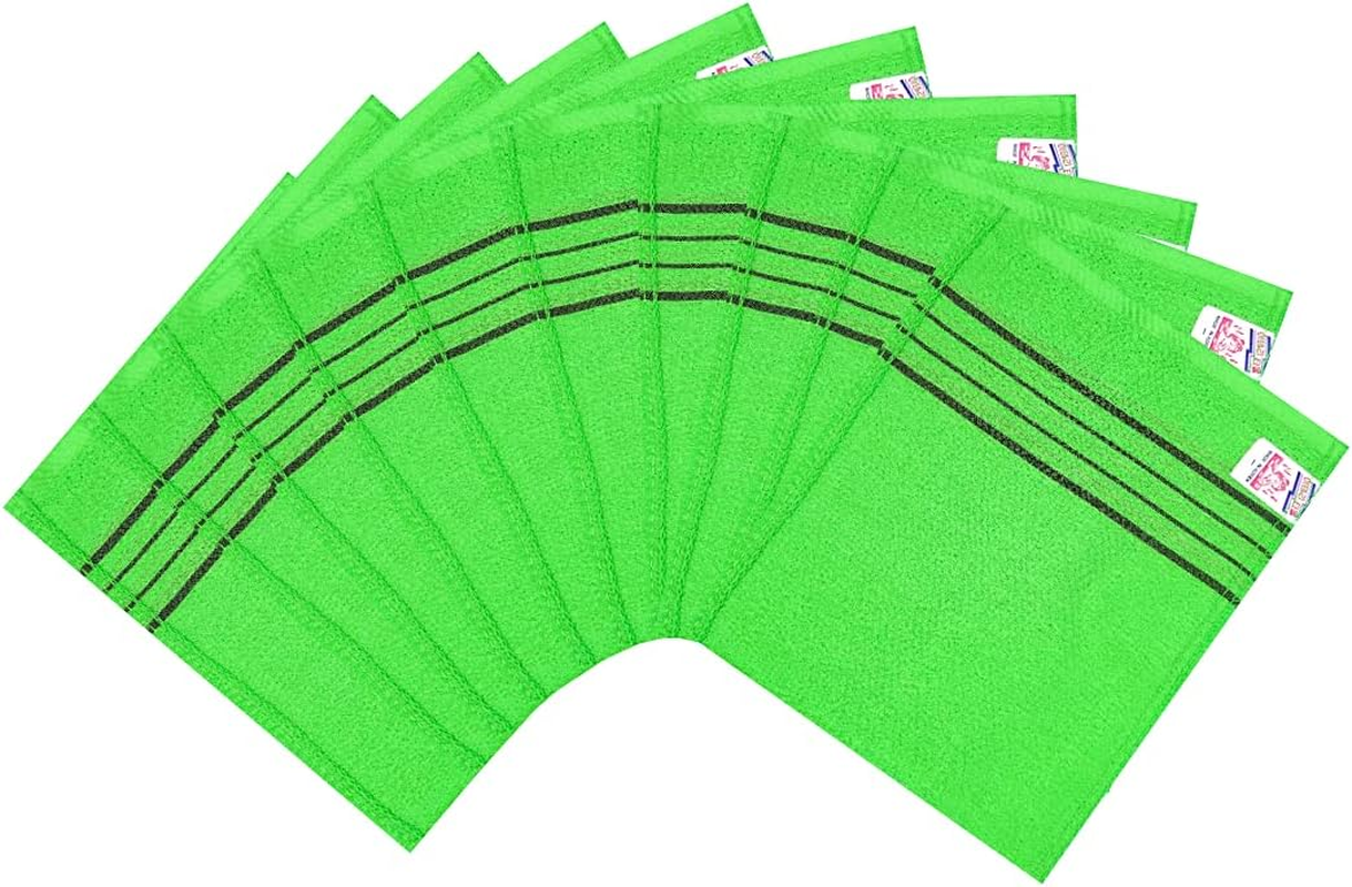 HAPPY 10 PCS Korean Exfoliating Towel Mitt Bath Washcloth Glove Body Scrub Viscose Reusable Made in Korea