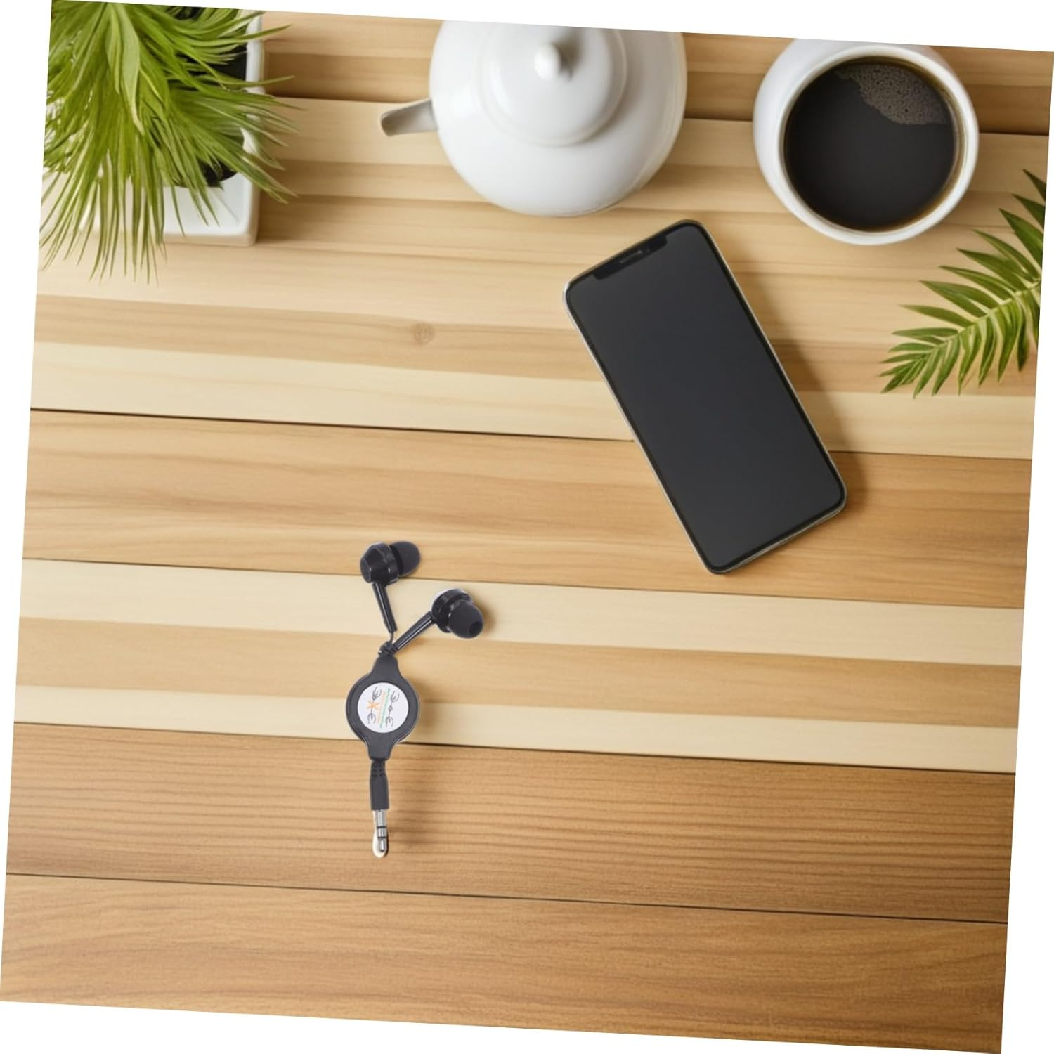 Hoement 2Pcs Retractable Wired Earbuds In-Ear Earphones Compact Portable Headphones with Dual Cable Stretch for Work Study Travel Noise Reduction and High-Fidelity Sound image number 1