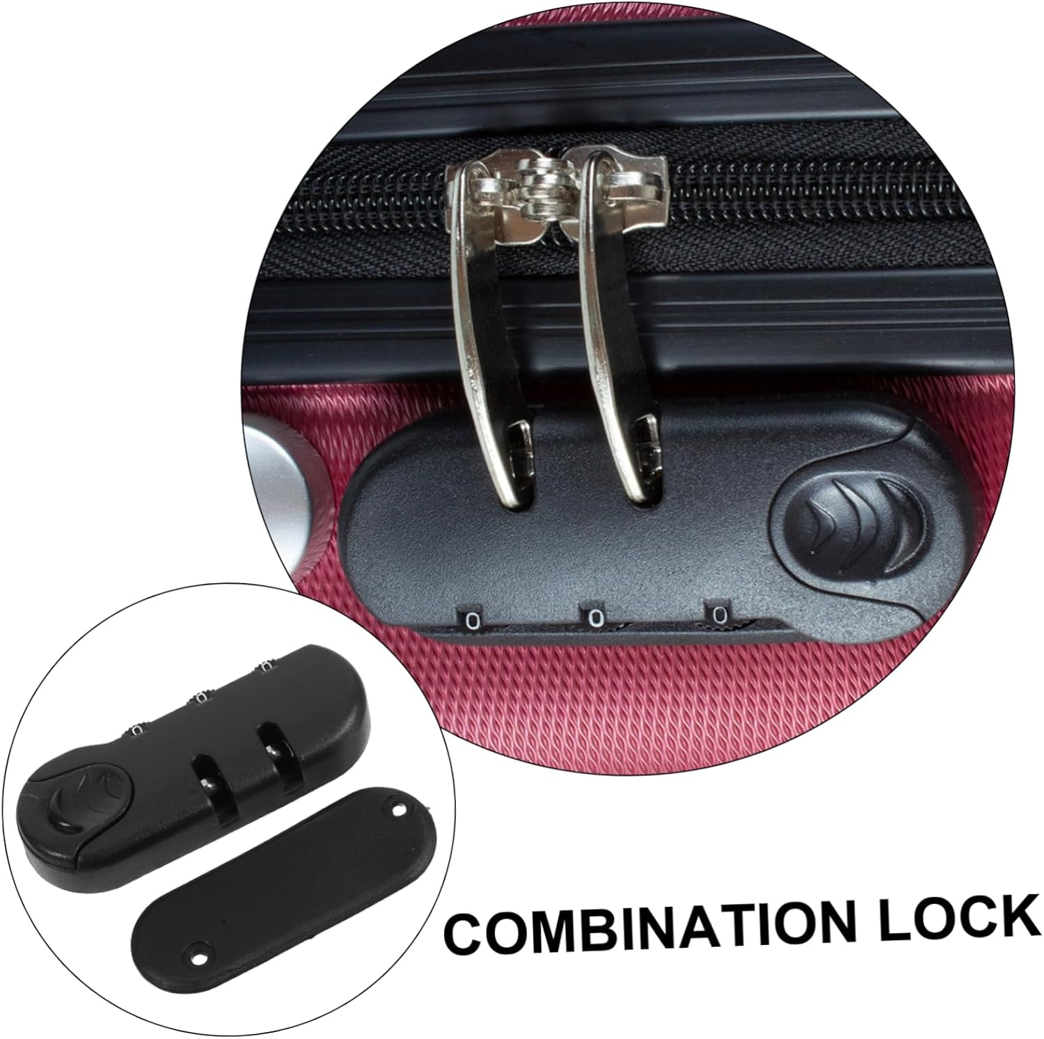 WESIEVYA 3Pcs Luggage Lock Suitcase Padlock Combination Password for Backpack Zipper Travel Theft Protection image number 4