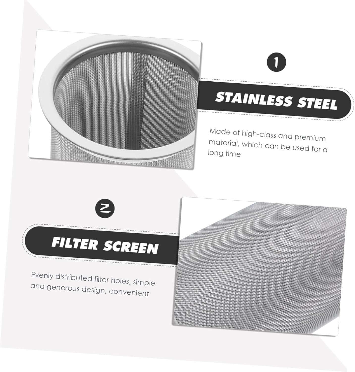 OFFSCH Stainless Steel Coffee Filter Mesh Strainer Insert 8X15Cm 304 Food-Grade Metal Tea Infuser for Reusable Coffee Maker Accessories and Brewing at Home image number 2