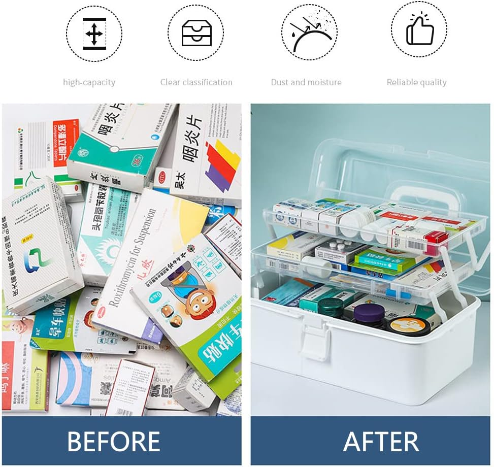 JR Joyreap 3Layer Large Portable First Aid Kit Emergency Medical Storage Box Medicine Organizer