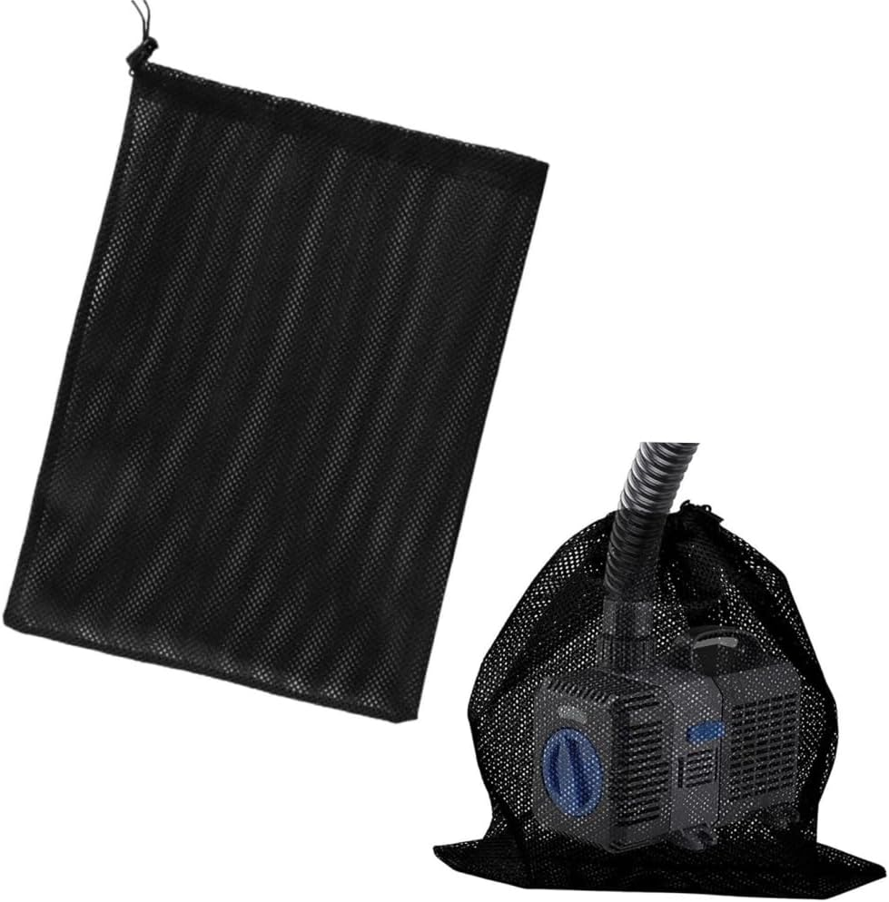 2 Pack 12.2"X 15.9" Pump Barrier Bag, with Drawstring Pond Mesh Pump Filter Bag for Pond Biofilters Aquarium Filtration and Outdoor Swimming Pool Black Media Bags image number 5