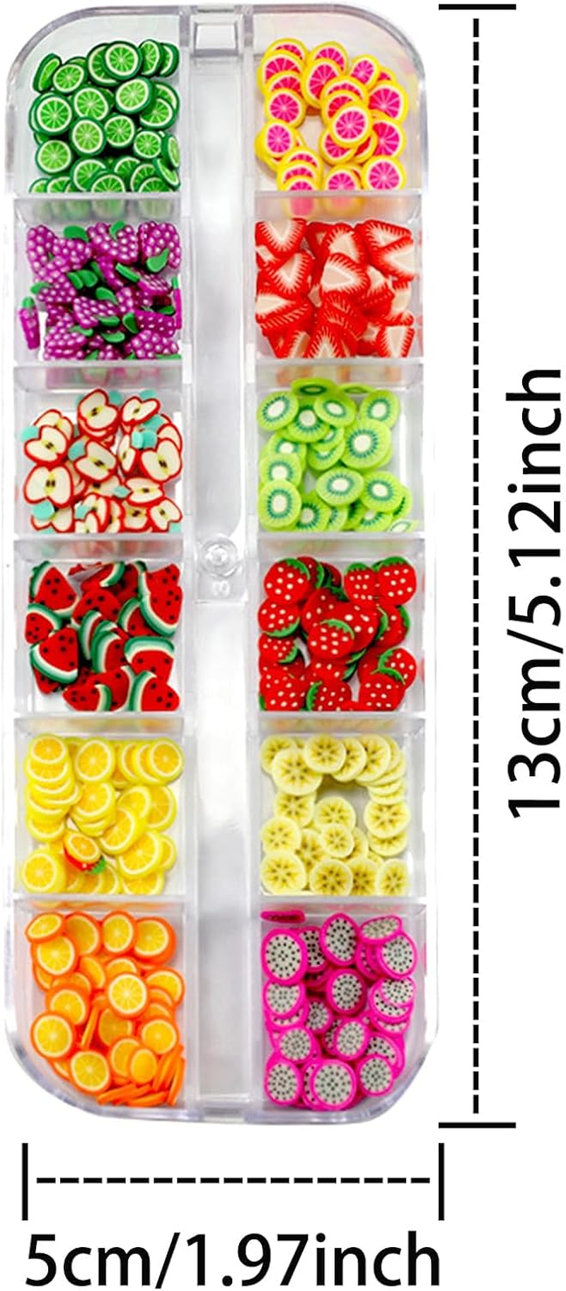2 Boxes 3D Fruit Slices Nail Art Slices Polymer Clay Fruit Slime Charms Lip Gloss Making Supplies Nail Art Decorations image number 4