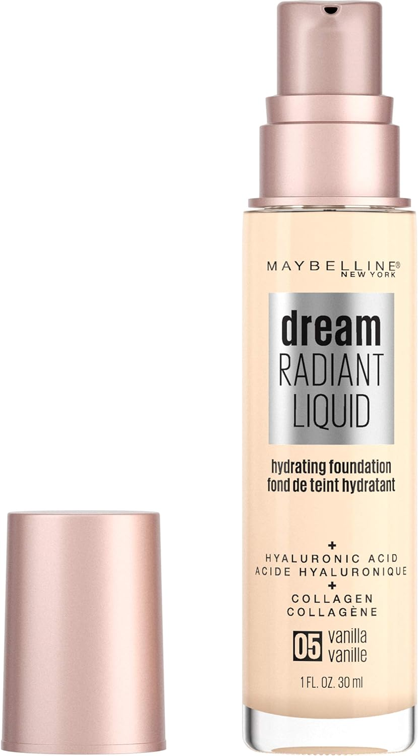 Maybelline New York Dream Radiant Liquid Hydrating Foundation with Hyaluronic Acid - Fair Porcelain 02, Fair Porcelain
