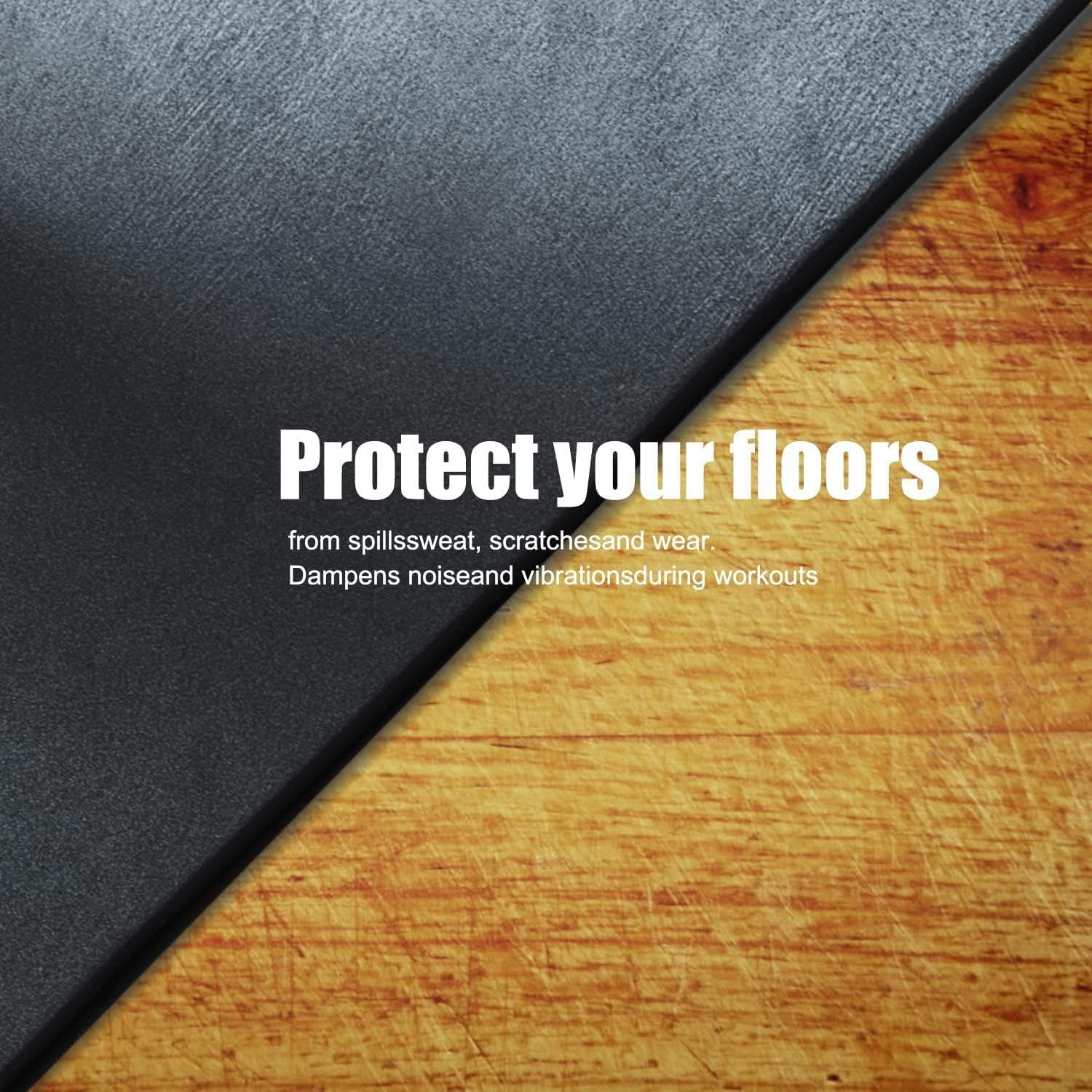 Non-Slip Commercial Treadmill Mat, 2M X 1M X 6Mm Exercise Equipment Mat, Bike Bicycle Trainer Floor Protector Mat,High Density, Noise Reduction, Fitness Gym Mat for Fitness & Exercise Equipment image number 3