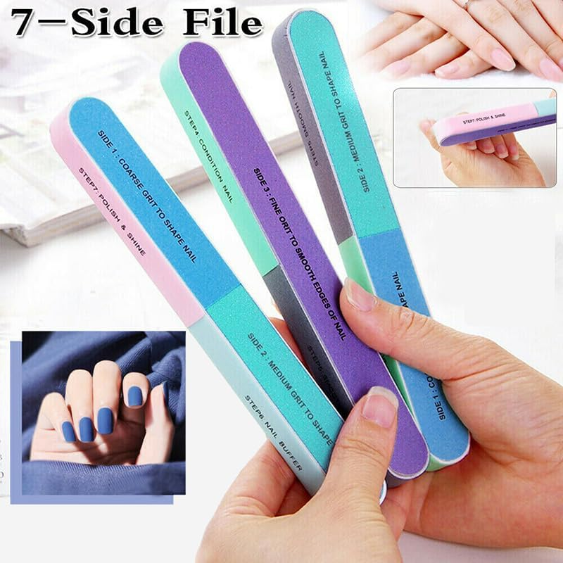 AIMALL Professional 7-Sided Nail File & Buffer - Premium Sanding Manicure Tool for Natural Nails - Portable Design for Home and Salon Use image number 6