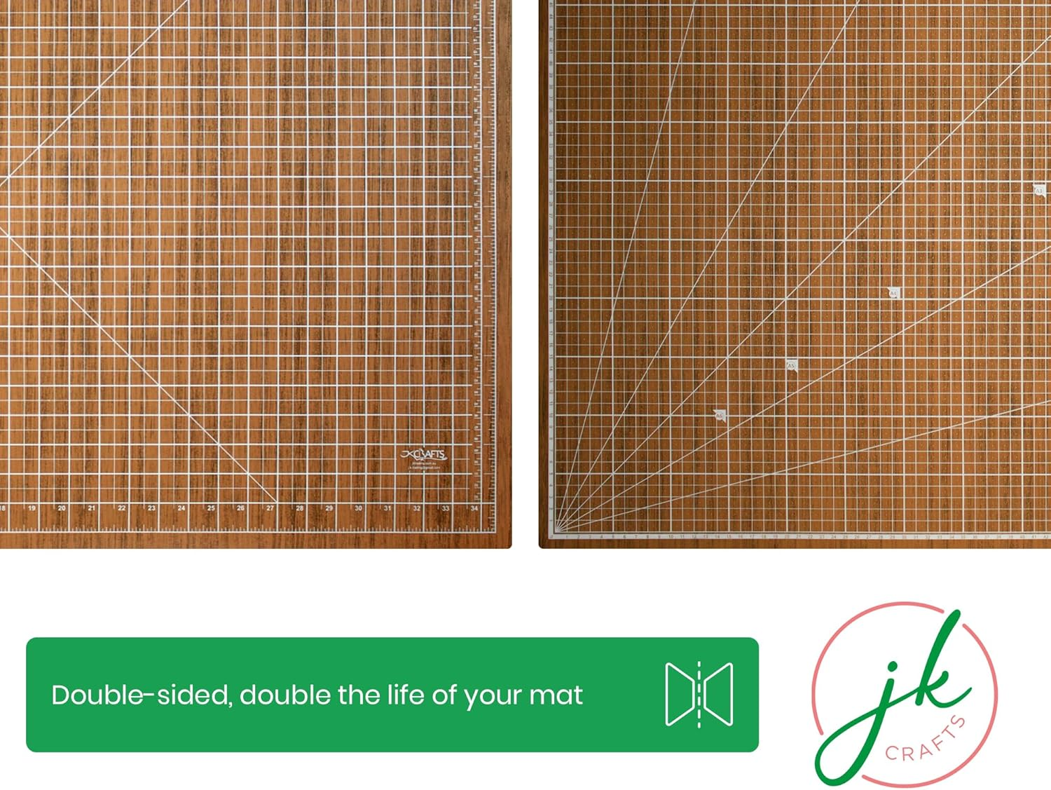 Self Healing Cutting Mat A1 - with Normal PVC, Wood Grain - Craft Mat - Sewing Cutting Board - Quilting Cutting Mat - Dressmakers Cutting Mat - Rotary Cutting Mat