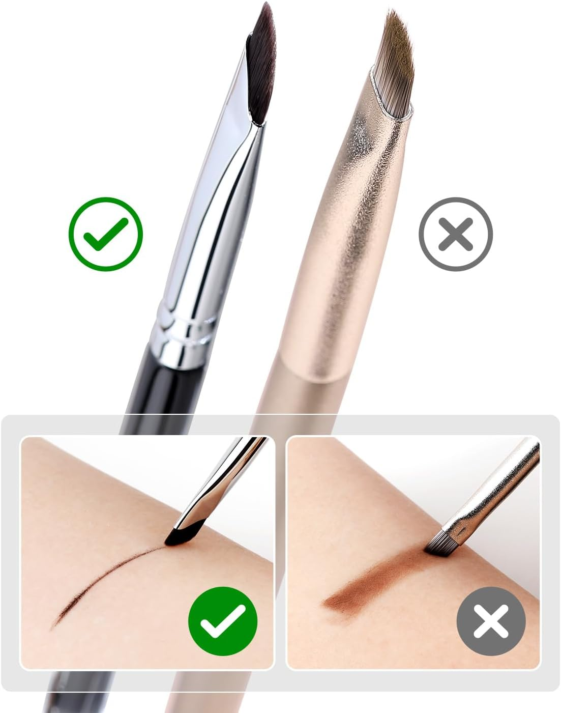 Eyeliner Brush, EIGSHOW Sickle Angled Gel Eyeliner Makeup Brush for Precise Eye Liner, Eyebrow, Eyelid with Ultra Thin Curved Vegan Bristles (E865)