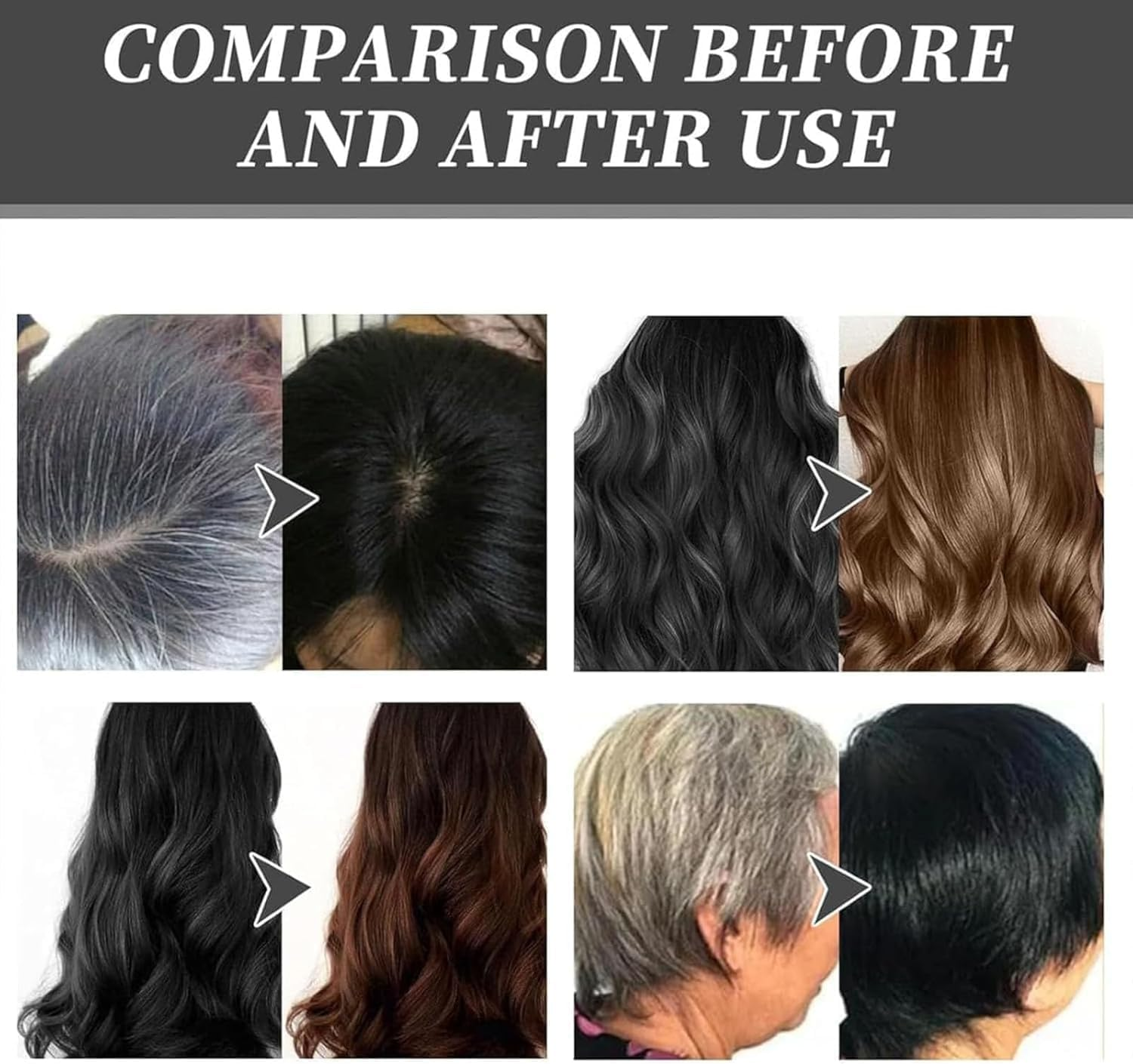 Mild Formula Long Lasting Hair Dye Set,Long-Lasting Single Step Hairdye Kit，Plant Extracts Hair Color Dye Cream for Gray Coverage (Natural Black) image number 1