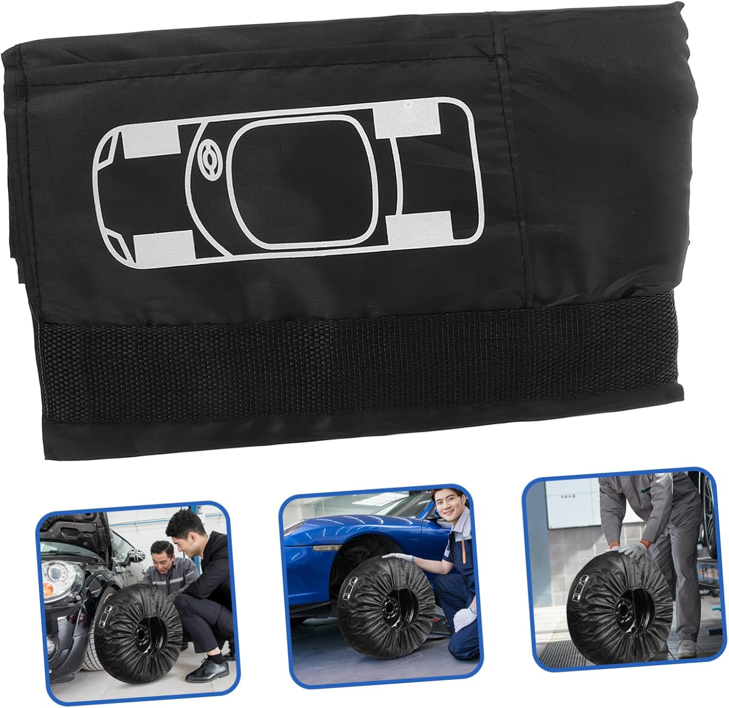 COSMEVIVI 4Pcs Car Wheel Cover Trailer Tire Covers Fitment Uv Protection for Women image number 5