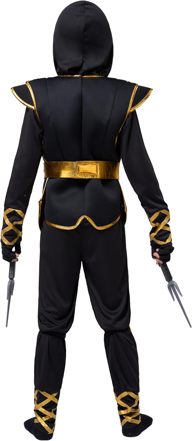 Golden Ninja Deluxe Costume Set with Ninja Foam Accessories Toys for Kids Kung Fu Outfit Halloween Ideas image number 1