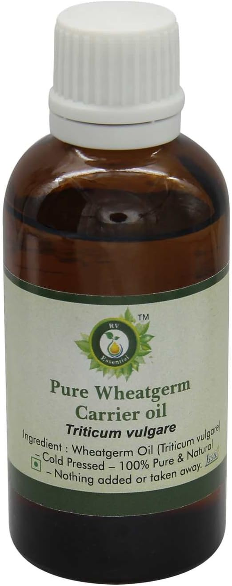 Wheatgerm Oil | Triticum Vulgare | for Hair | for Face | 100% Pure Natural | Cold Pressed Wheatgerm Oil | Wheatgerm Carrier Oil | 10Ml | 0.338Oz by R V Essential image number 1
