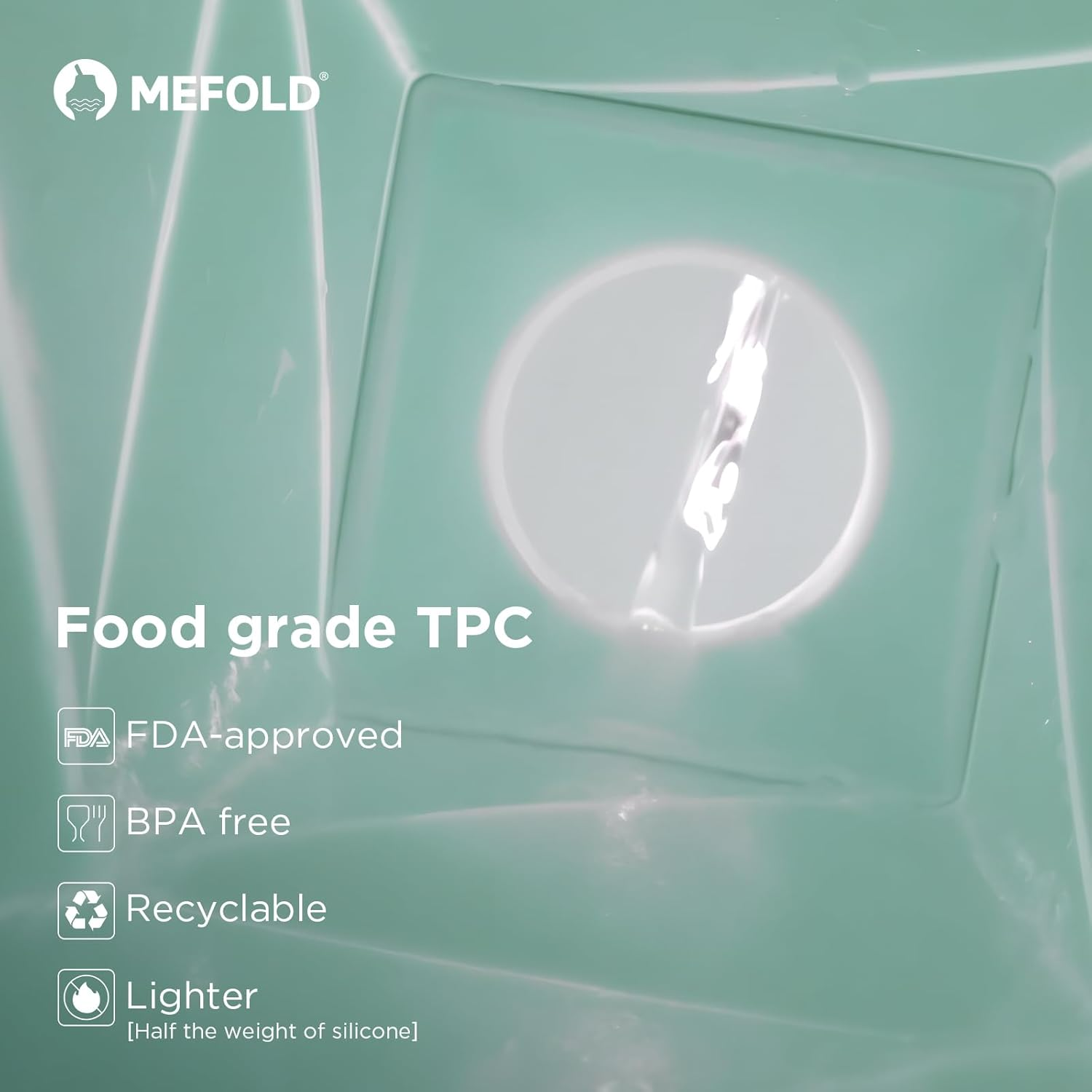 Mefold Collapsible Water Bottles, 2Nd Generation Leakproof Bpa-Free Silicone Travel Water Bottle 720Ml(24.3Oz),Lightweight Reusable Water Bottle for Travel Cycling Gym Camping Sports, Sage Green - Blue image number 2