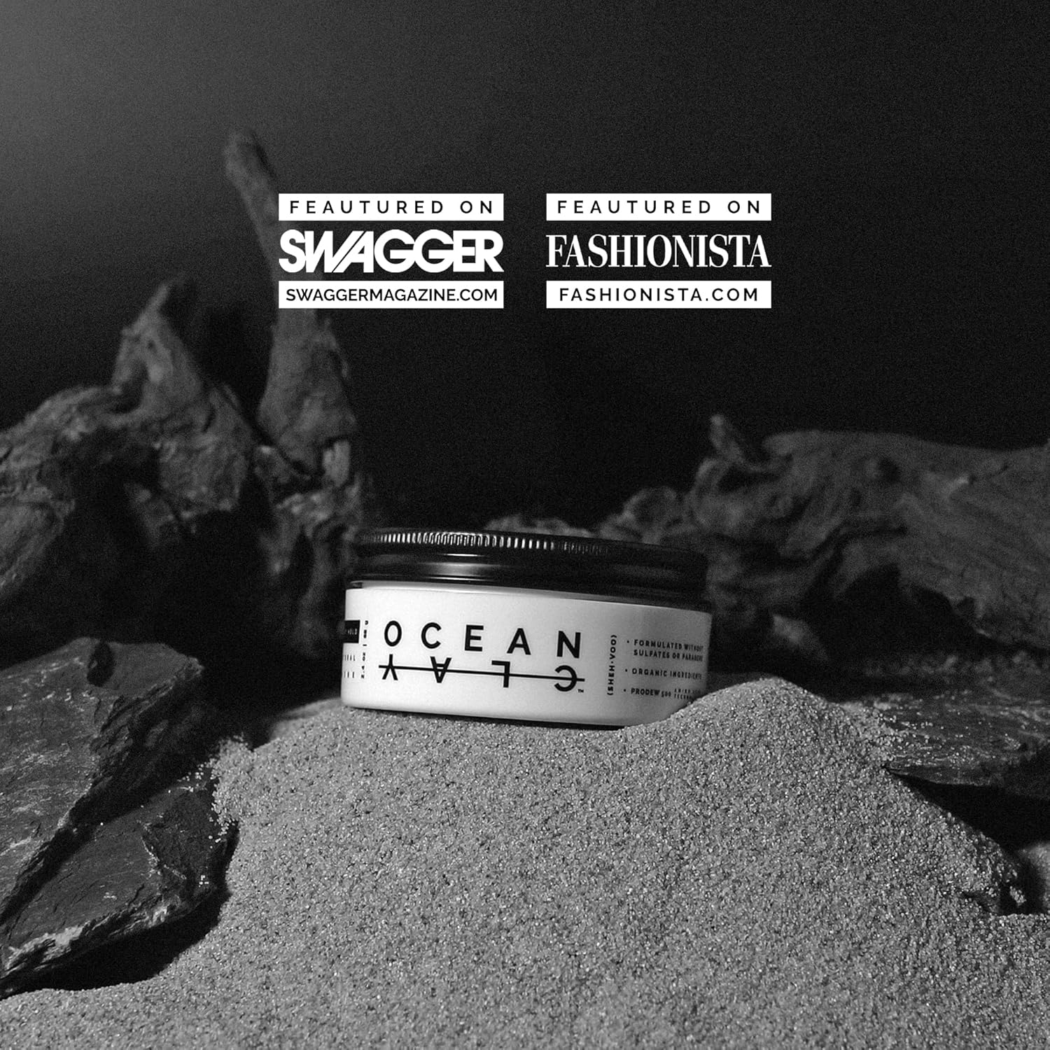 (SHEH&bull;VOO) Ocean Clay - Premium Men&rsquo;S Hair Styling Clay - Firm Hold + Natural Shine - Sulfate & Paraben Free (2.4 Oz)