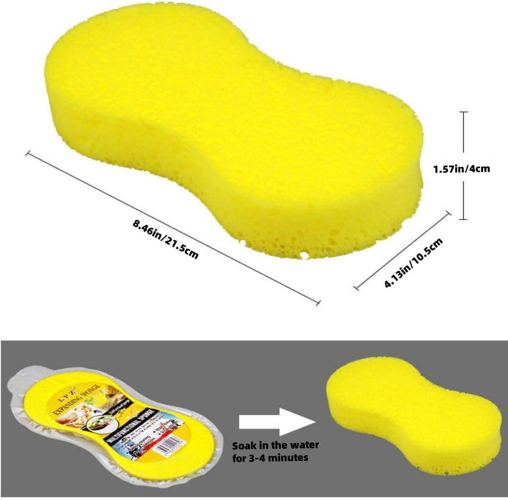 Leitungg Car Wash Sponge, Large Multi Use Sponges for Cleaning, Tile, Bike, Easy Grip Sponge for Kitchen, Bathroom, Household Cleaning, 3Pcs Random Color image number 2